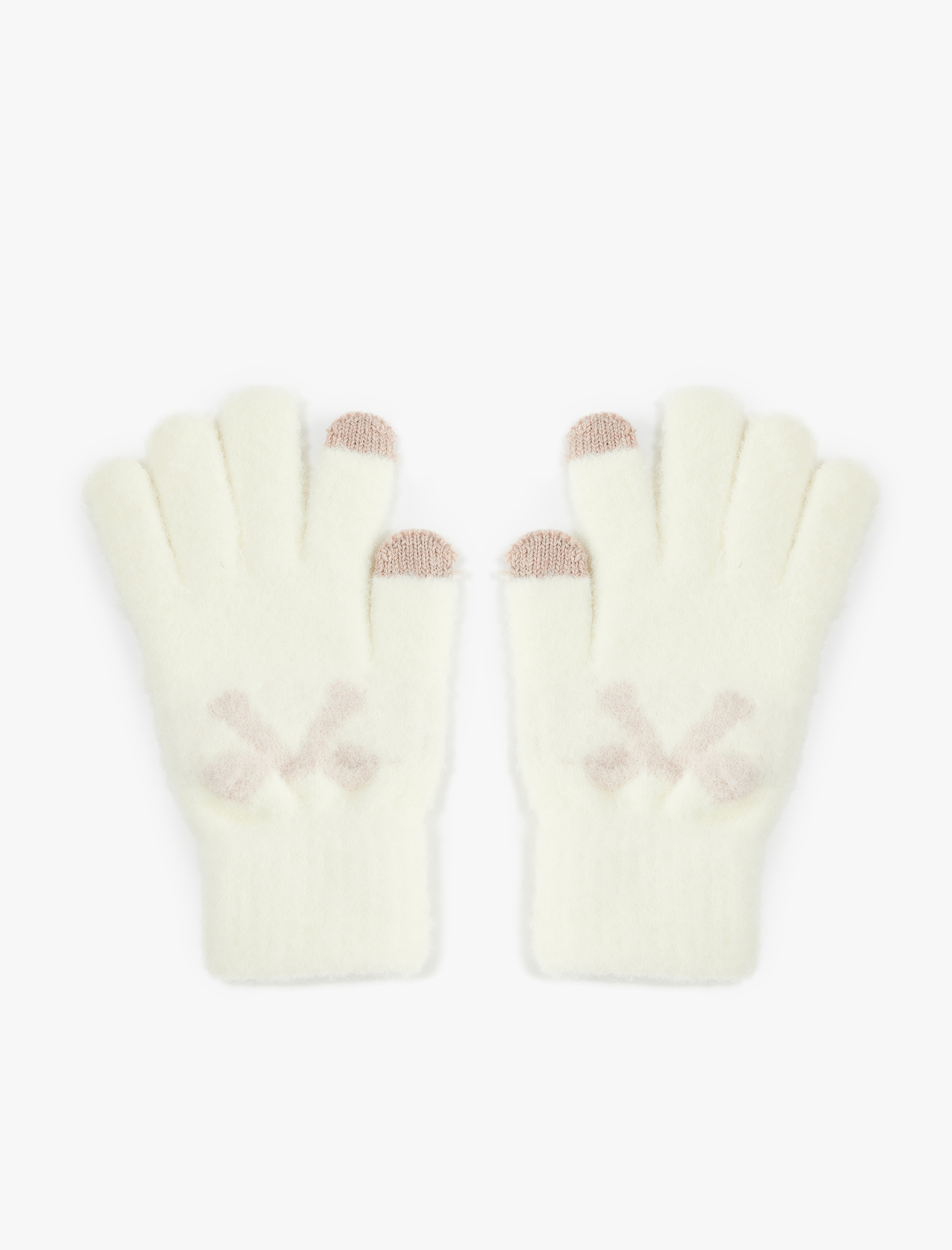  Kız Çocuk Fiyonk Detaylı Triko Eldiven