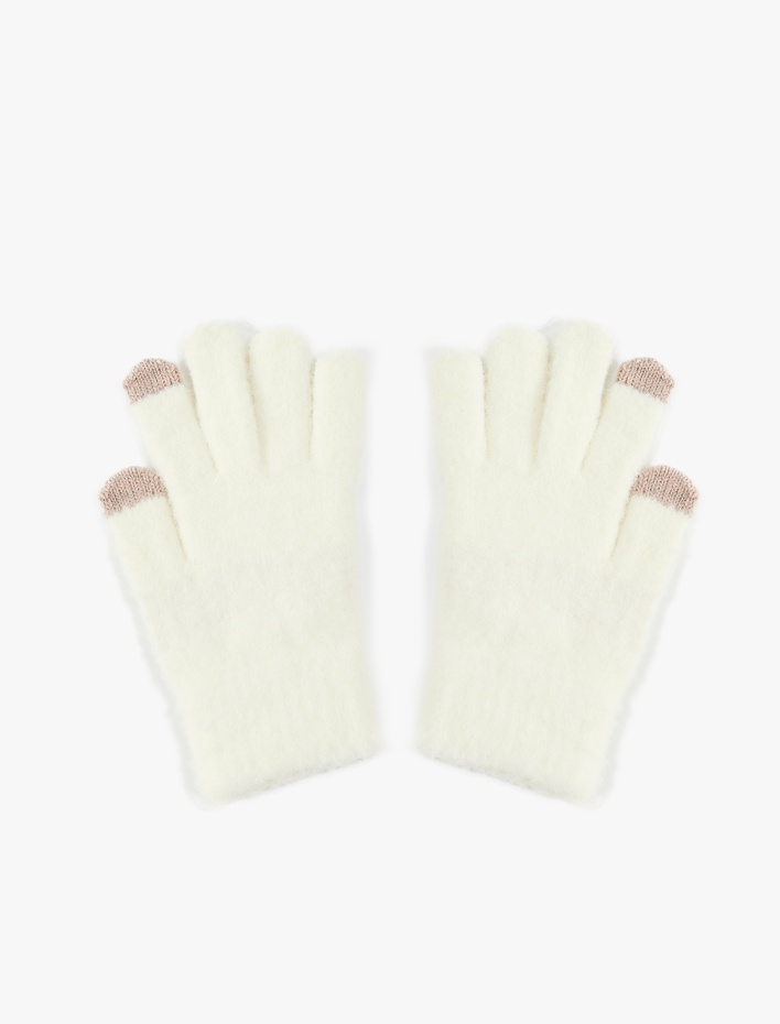 Kız Çocuk Fiyonk Detaylı Triko Eldiven