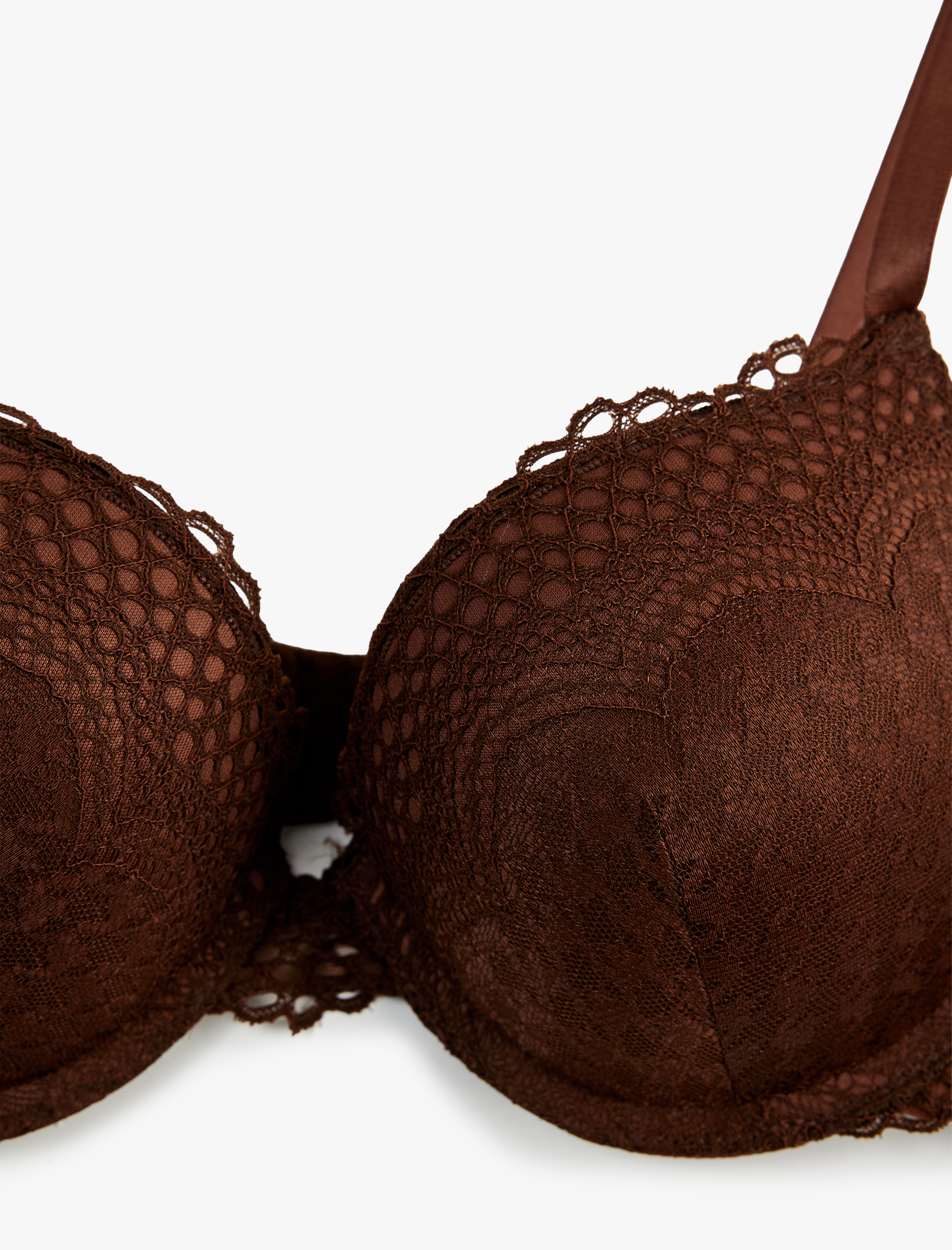   Viskon Karışımlı Dantel Detaylı Ekstra Dolgulu Destekli Sütyen