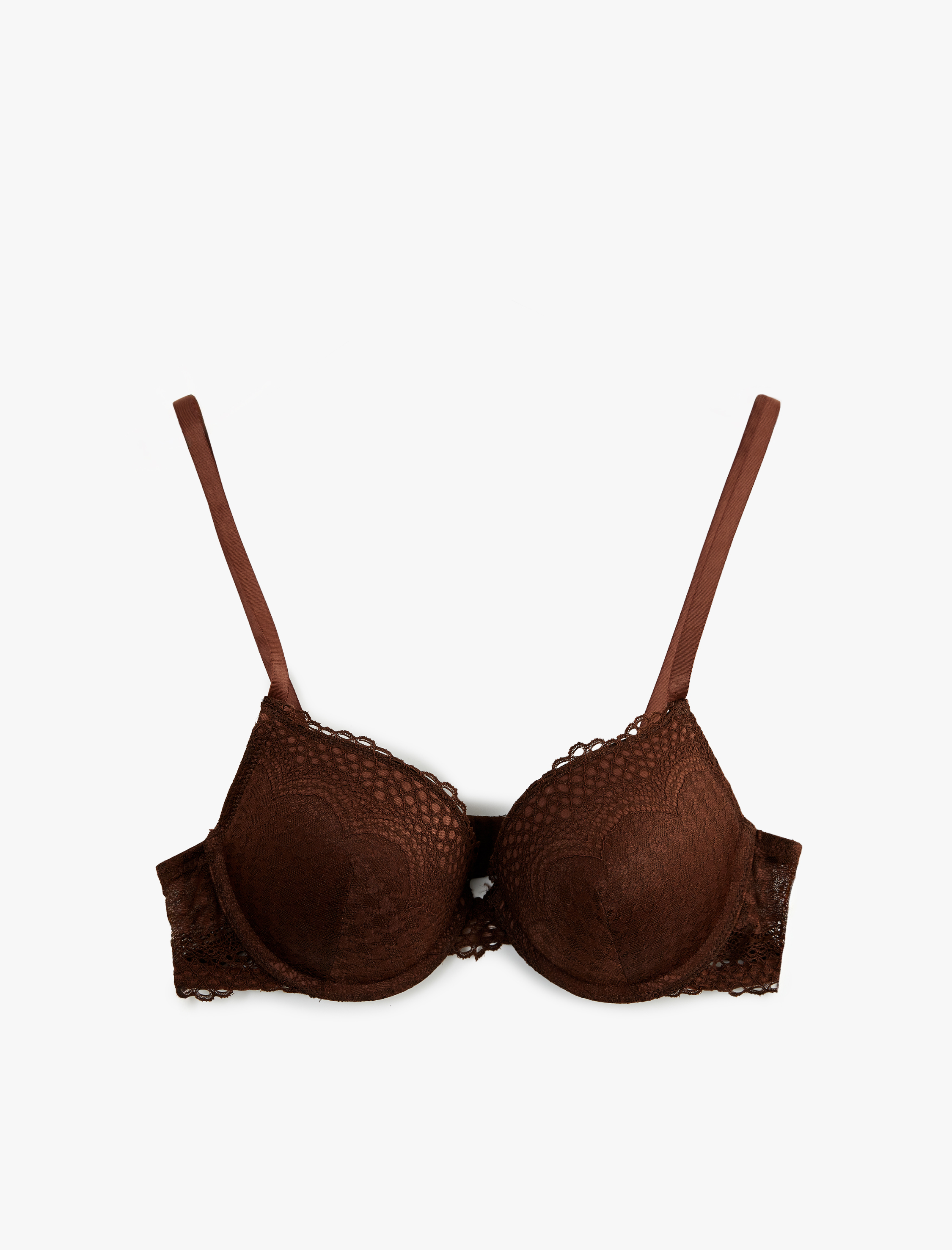   Viskon Karışımlı Dantel Detaylı Ekstra Dolgulu Destekli Sütyen