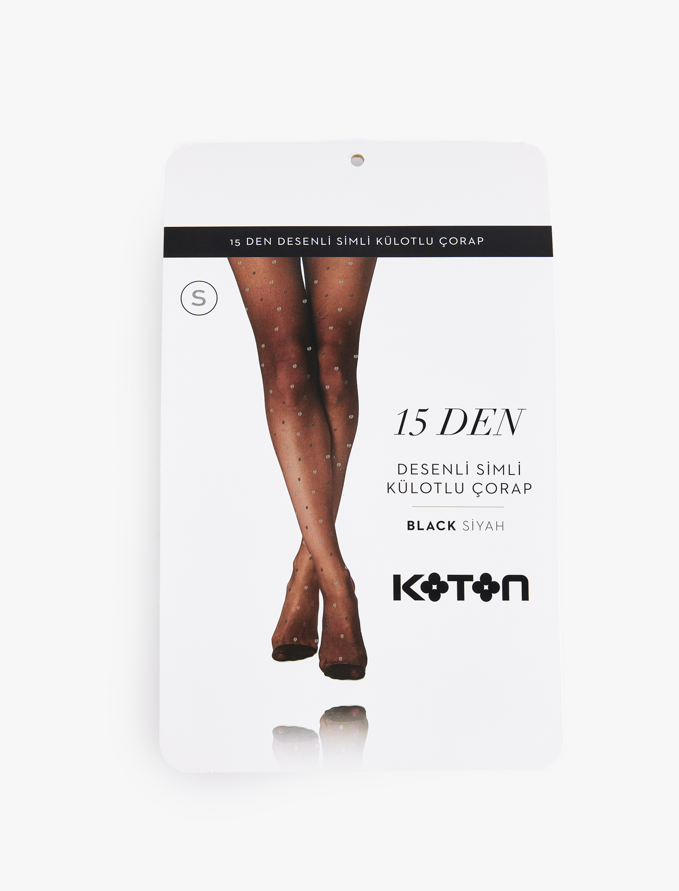  Kadın 15 Den Puantiye Desenli Simli Külotlu Çorap