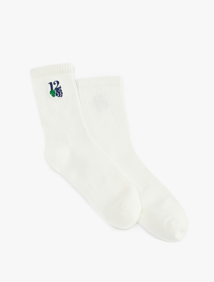 Kadın İşlemeli Soket Yılbaşı Çorabı