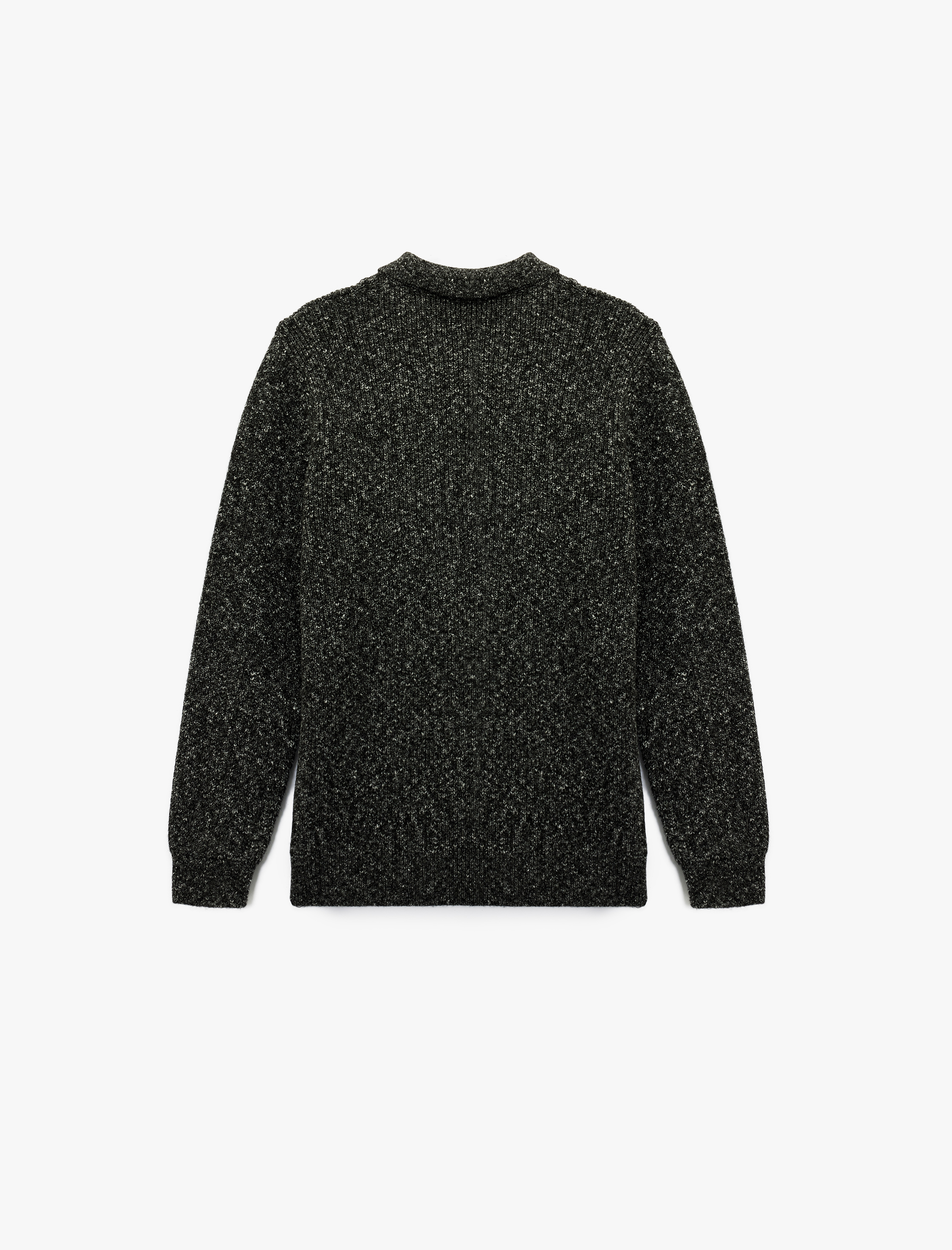   Regular Fit Düğmeli Polo Yaka Triko Kazak