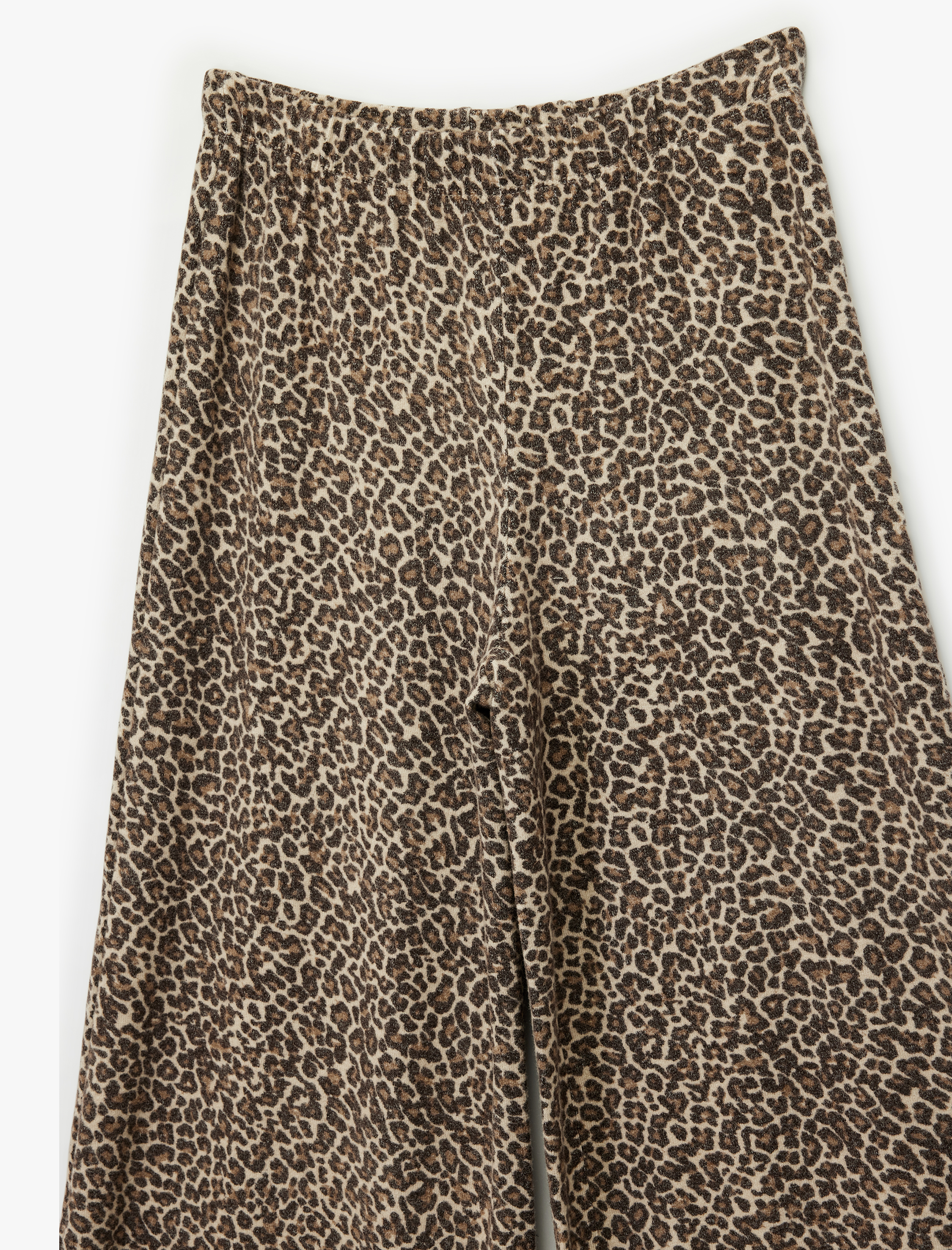   Leopar Desenli Rahat Kesim Viskon Karışımlı Geniş Paça Pijama Altı