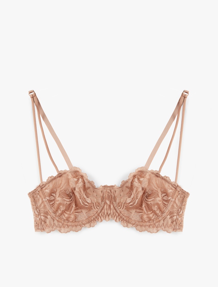  Dantel Detaylı Dolgusuz Balenli Sütyen