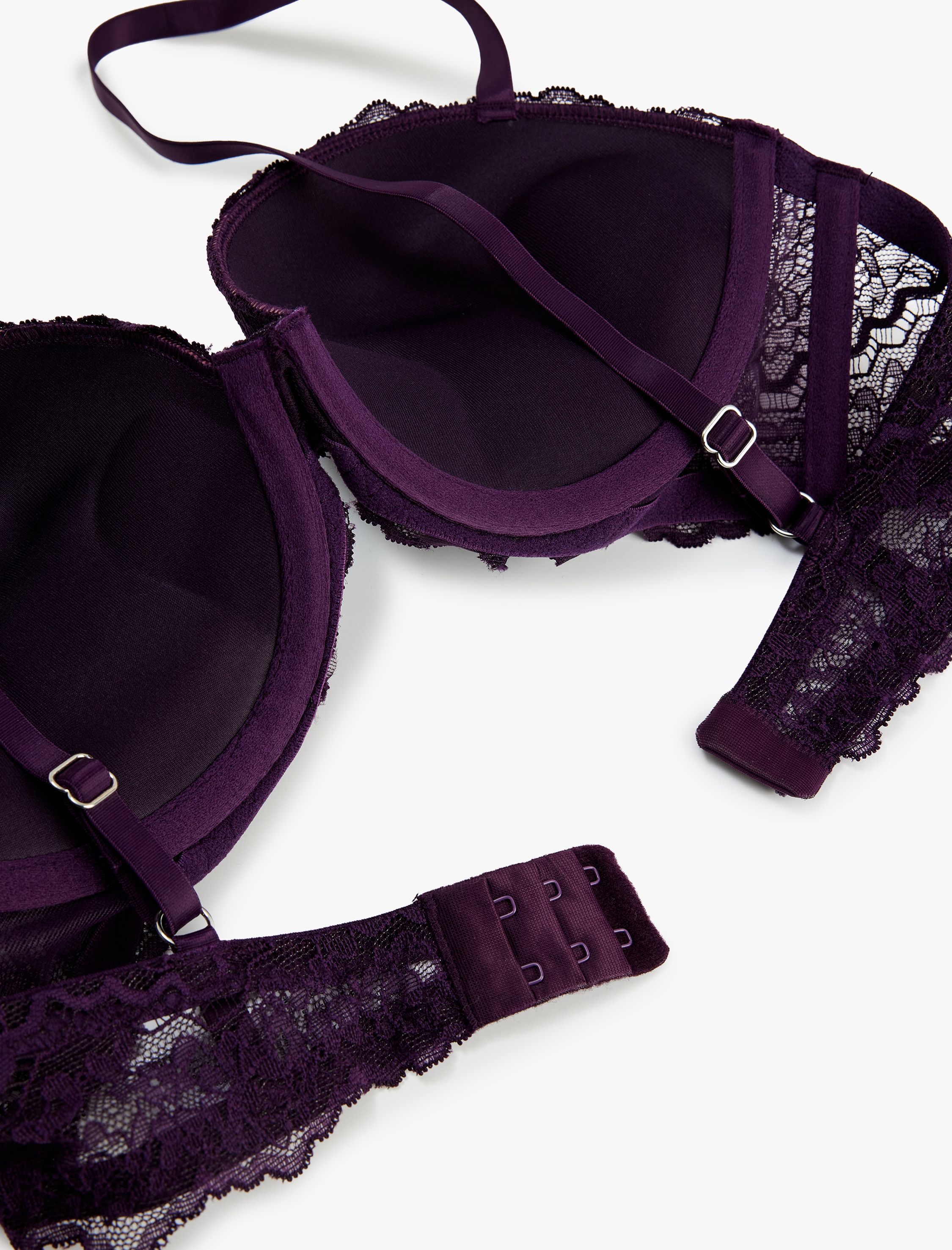   Ekstra Dolgulu Destekli Balensiz Dantelli Sütyen