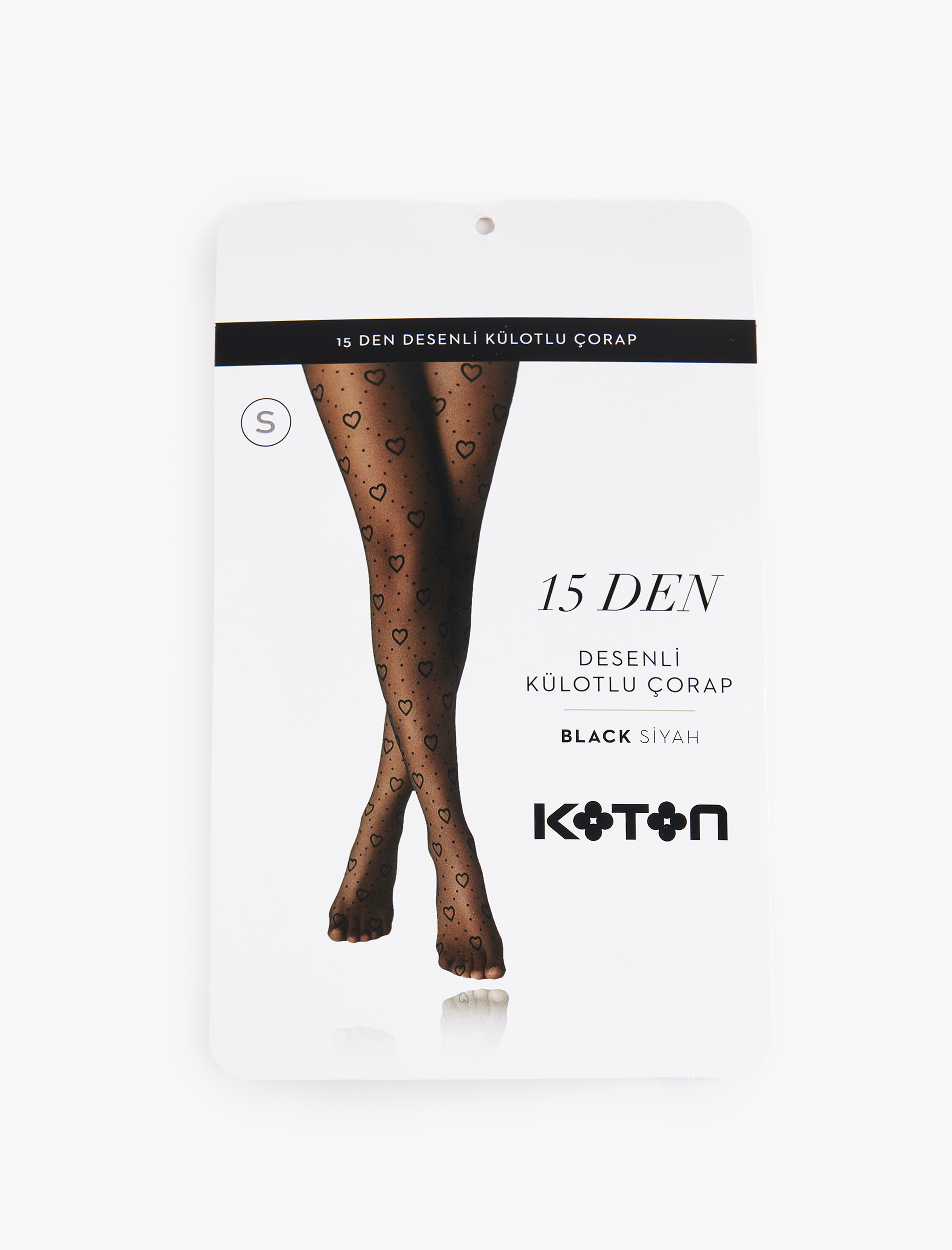  Kadın 15 Den Kalp Desenli Külotlu Çorap