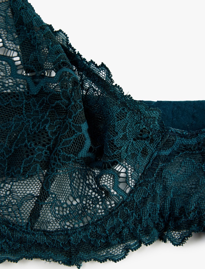  Balenli Dolgusuz Rahat Kalıp Dantelli Sütyen