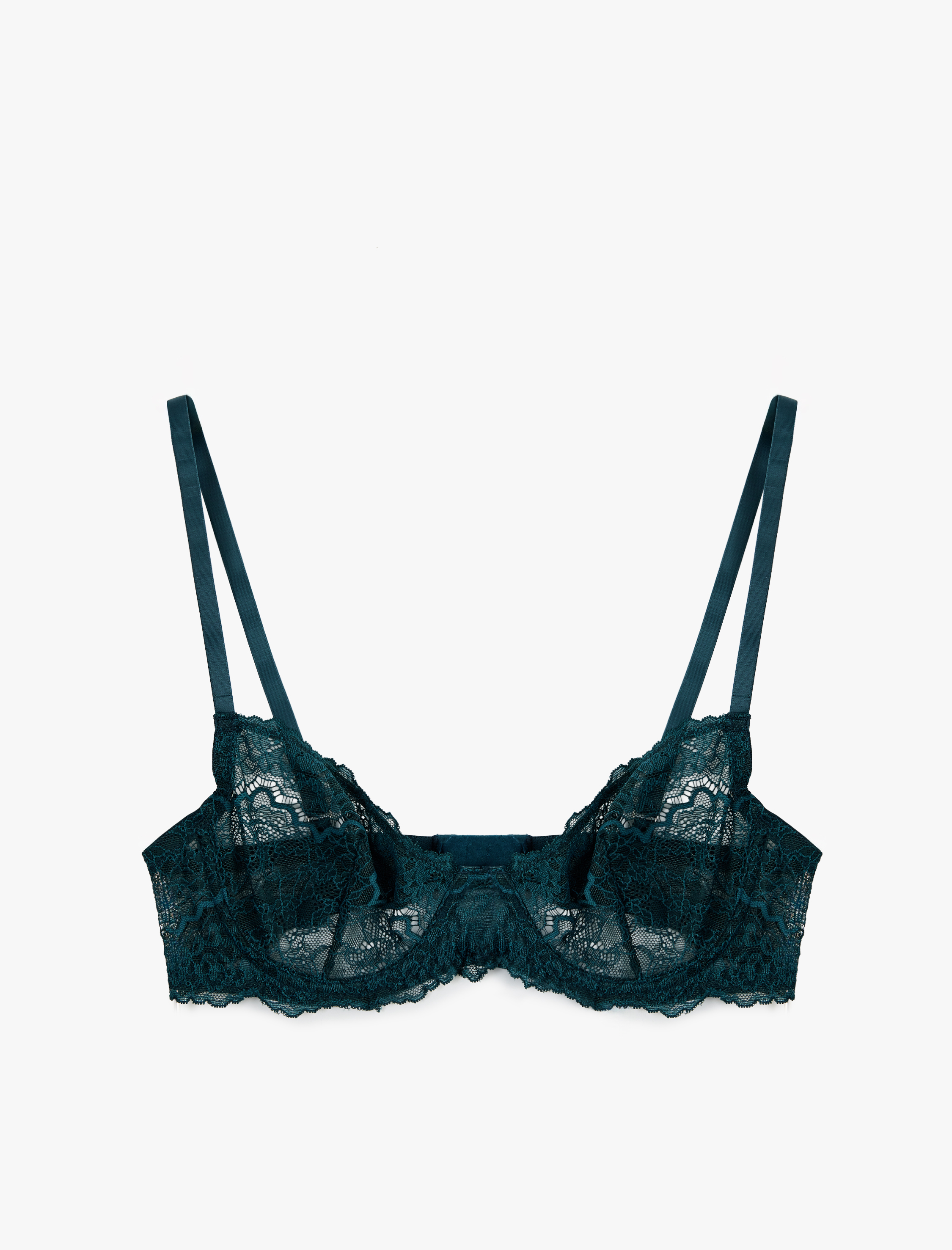   Balenli Dolgusuz Rahat Kalıp Dantelli Sütyen