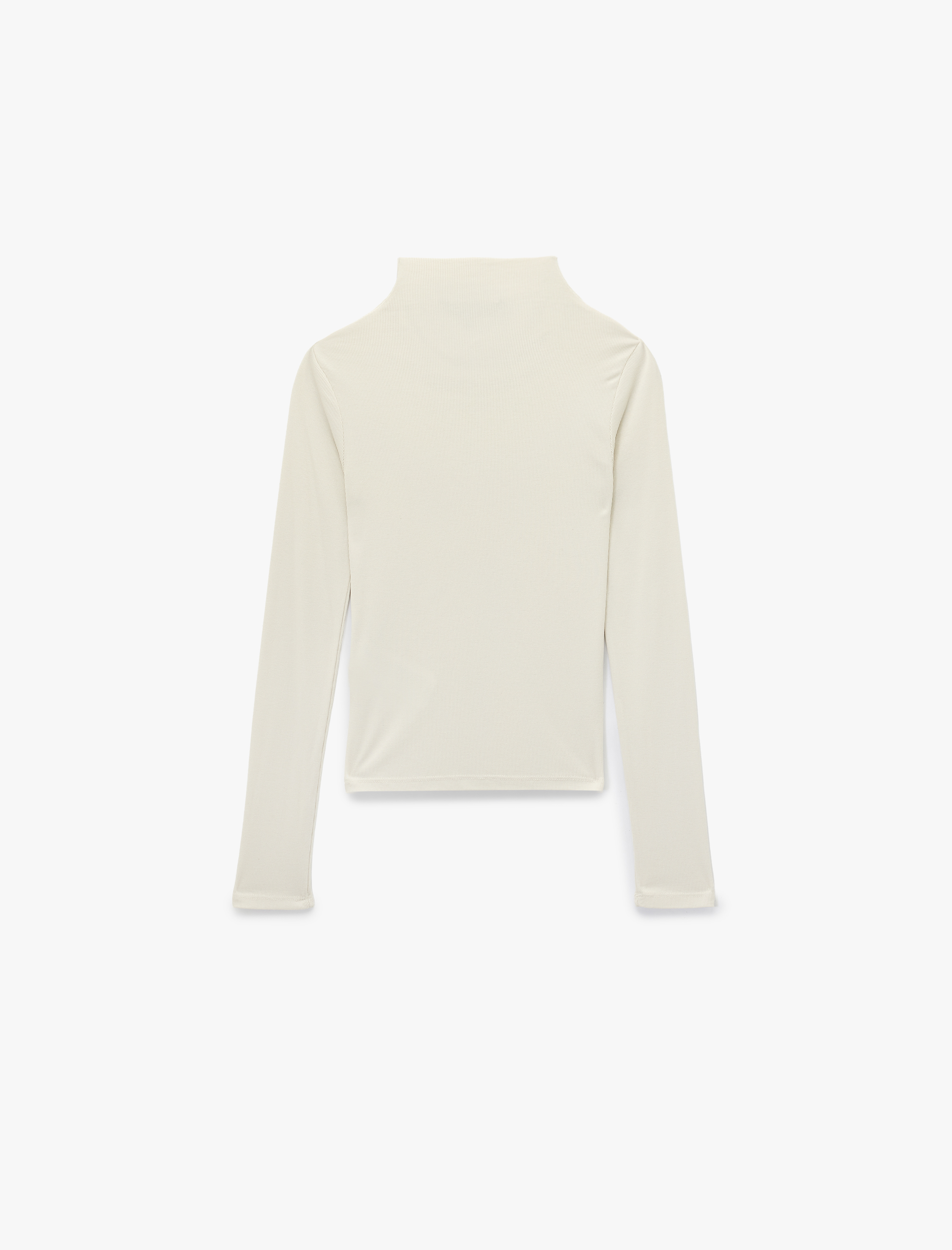   Slim Fit Modal Kumaş Uzun Kollu Dökümlü Dik Yaka Bluz