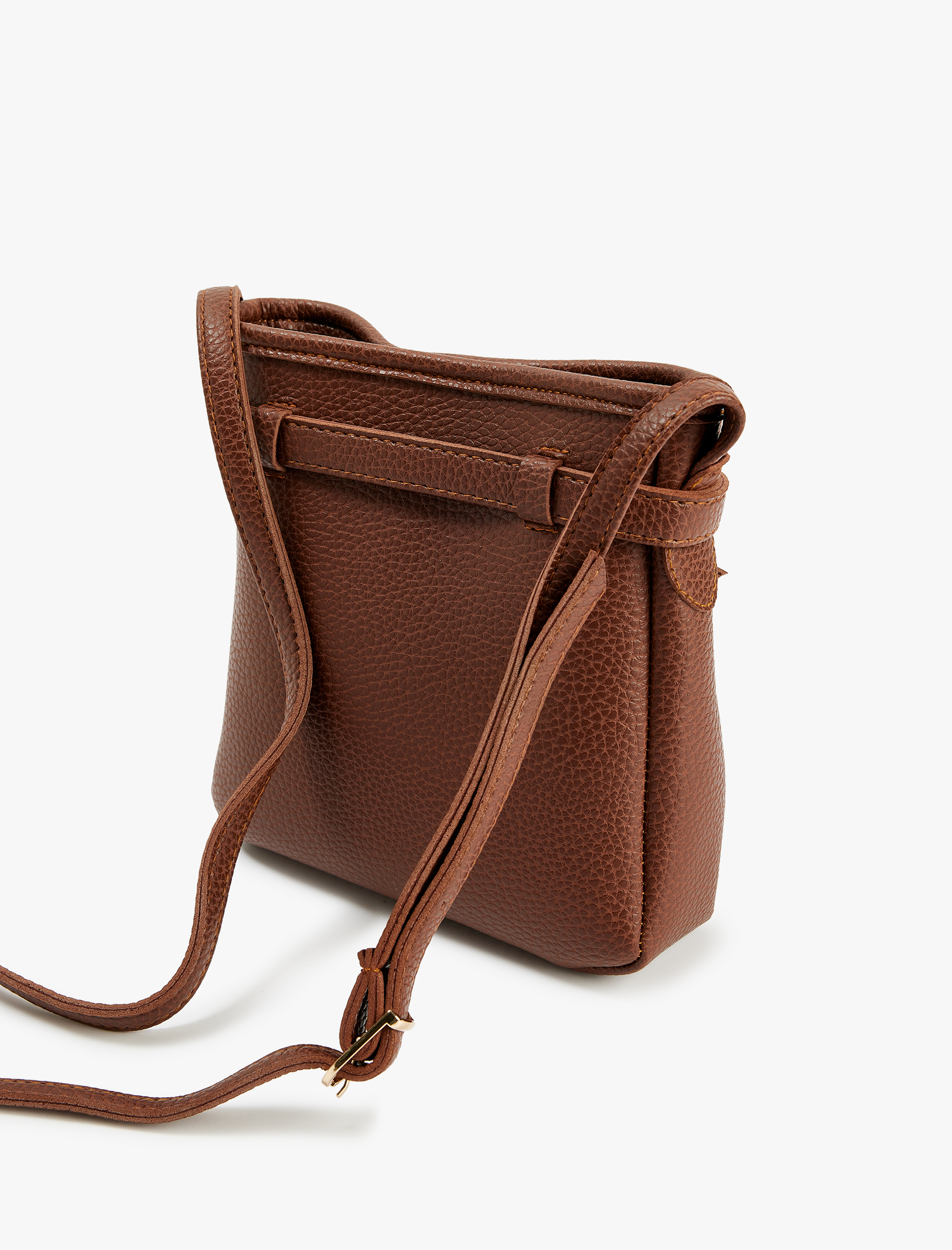  Kadın Metal Tokalı Askılı Deri Görünümlü Çapraz Çanta