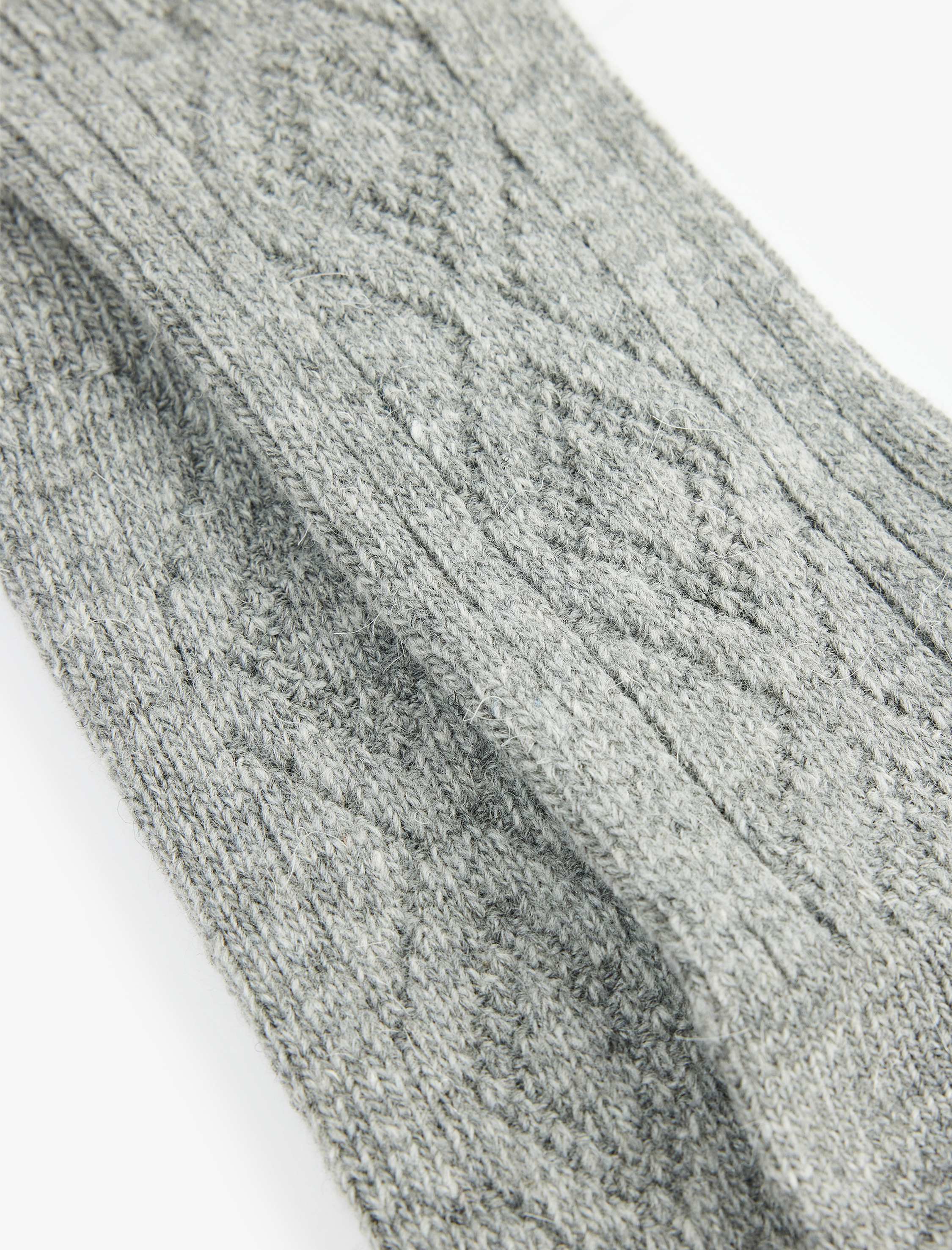  Erkek Kalın Koyun Yünü Karışımlı Baklava Desenli Dokulu Soket Çorap