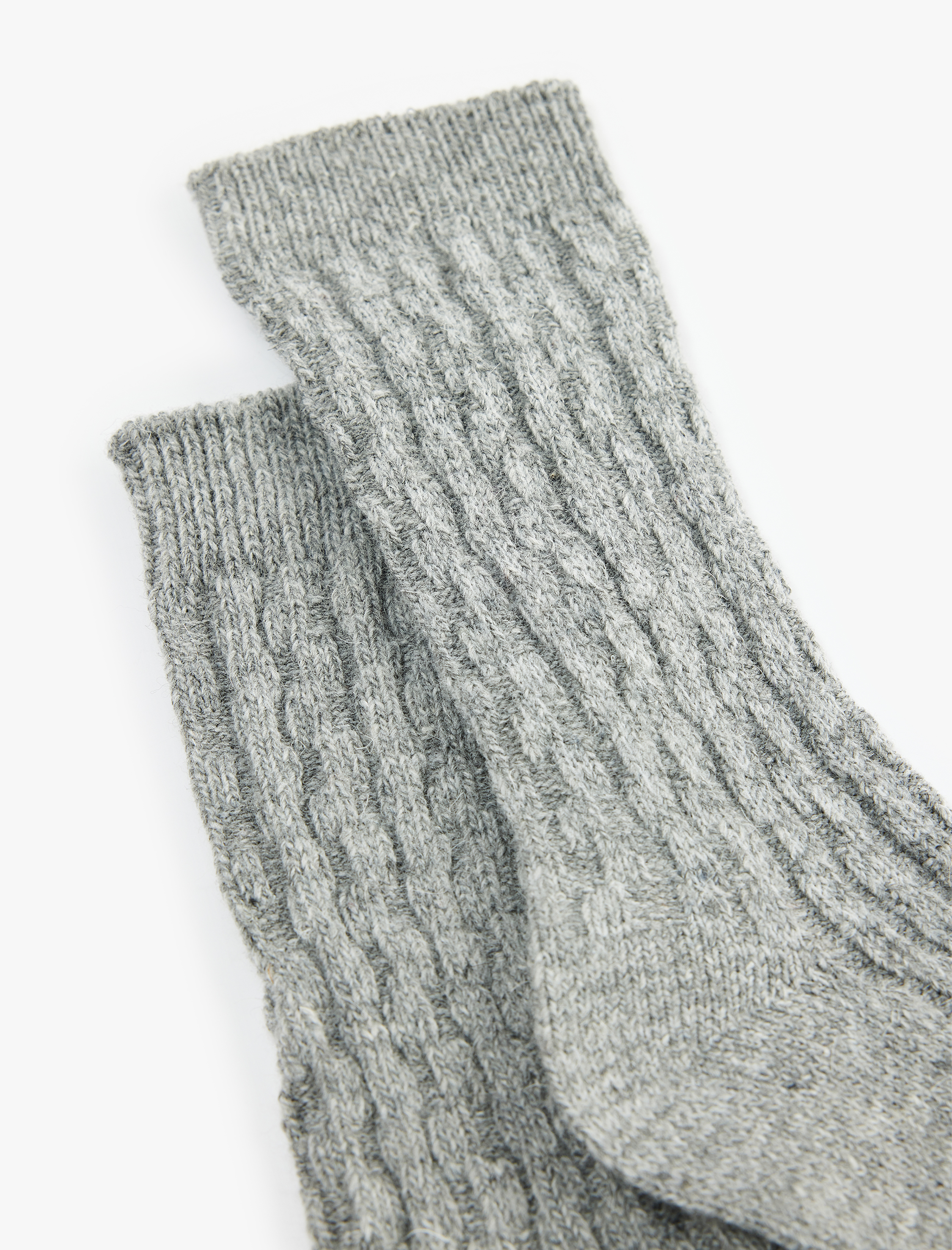  Erkek Koyun Yünü Karışımlı Dokulu Kalın Soket Çorap