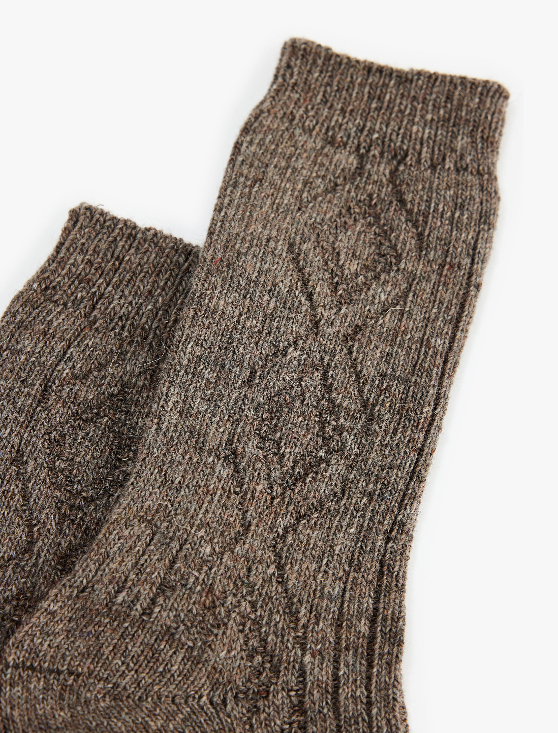  Erkek Kalın Koyun Yünü Karışımlı Baklava Desenli Dokulu Soket Çorap