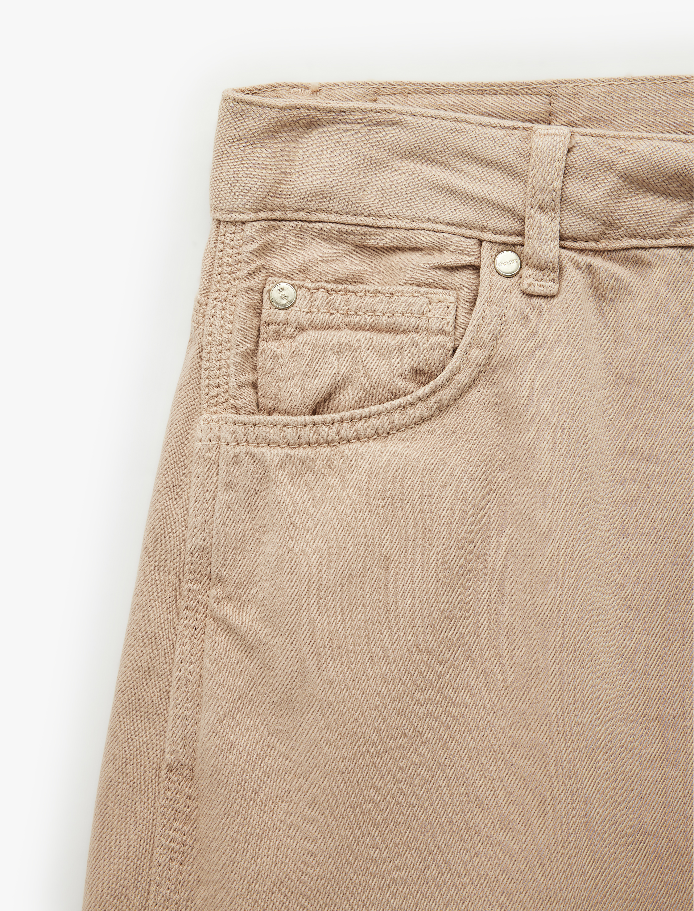   Düz Paça Bol Kesim Düğmeli Cepli Jean Pantolon - Loose Straight Fit Jean