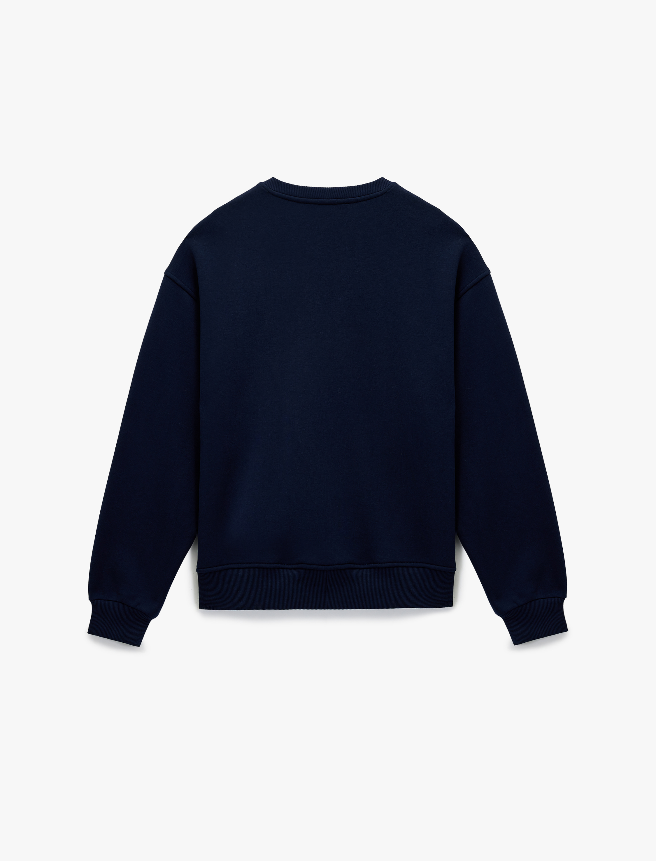   Şardonlu Uzun Kollu Bisiklet Yaka Köpek Baskılı Oversize Sweatshirt