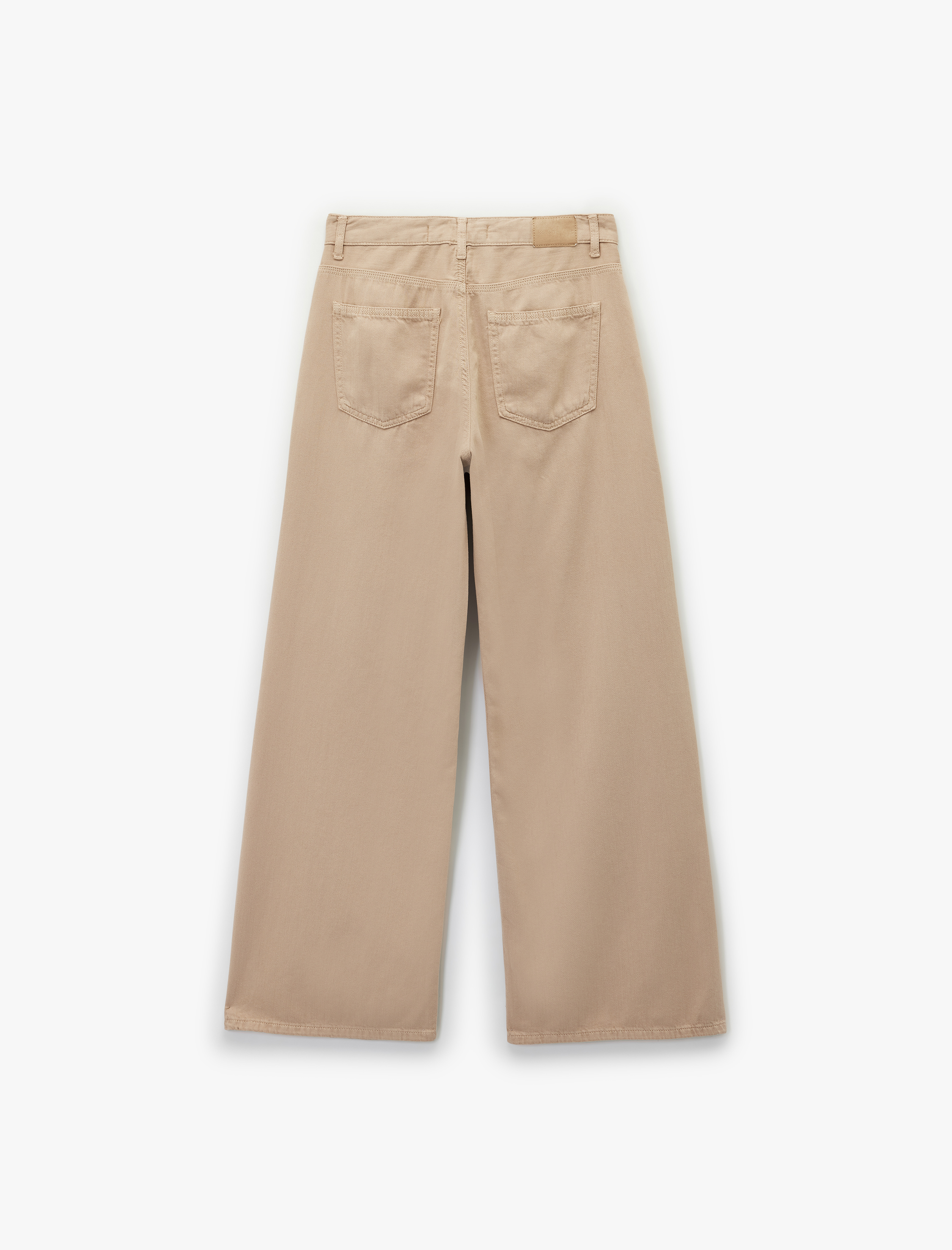   Düz Paça Bol Kesim Düğmeli Cepli Jean Pantolon - Loose Straight Fit Jean