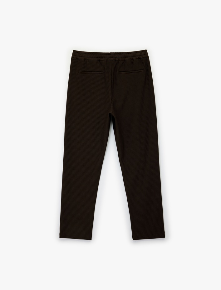  Regular Fit Cepli Fitilli Beli Bağcıklı Pantolon