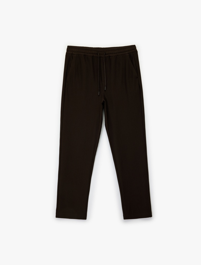  Regular Fit Cepli Fitilli Beli Bağcıklı Pantolon