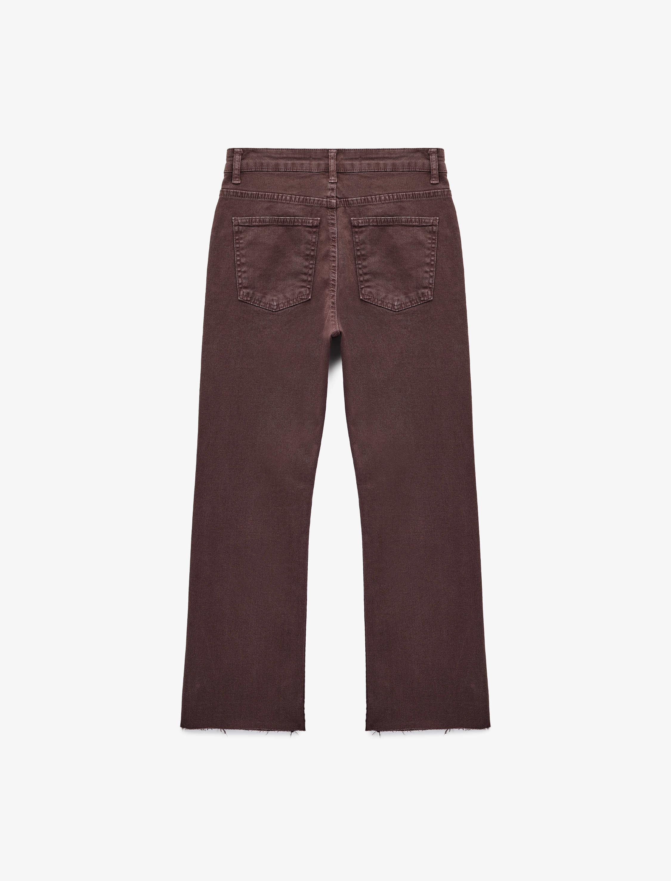   Pamuklu Dar Kalıp Düğmeli Cepli İspanyol Paça Crop Jean Pantolon -  Kick Flare Jeans