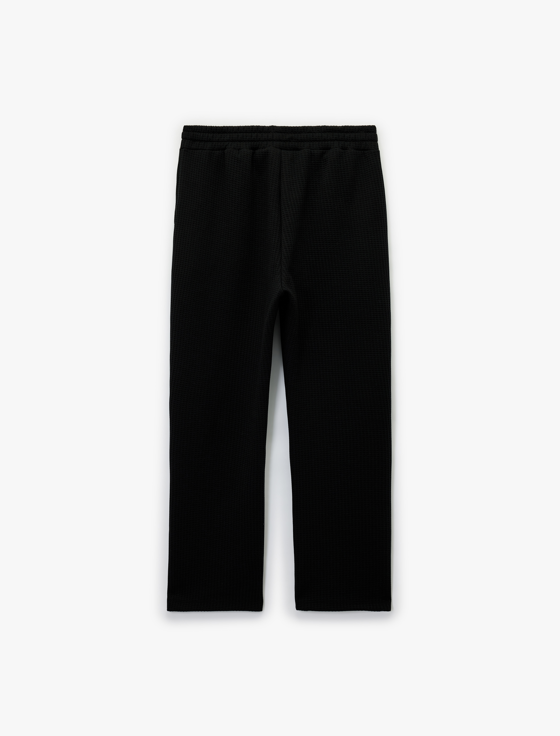   Regular Fit Cepli Dokulu Beli Bağcıklı Eşofman Altı