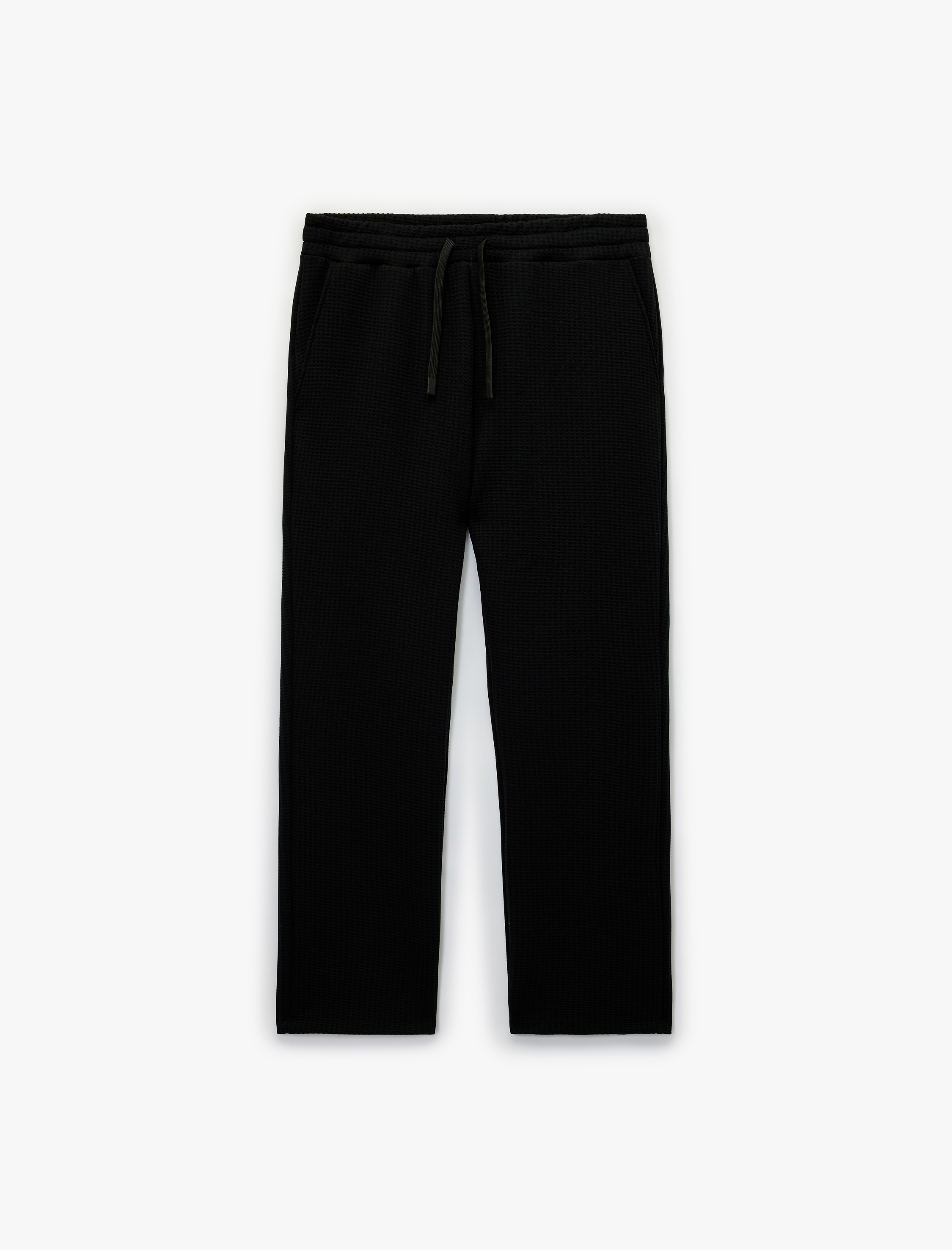   Regular Fit Cepli Dokulu Beli Bağcıklı Eşofman Altı