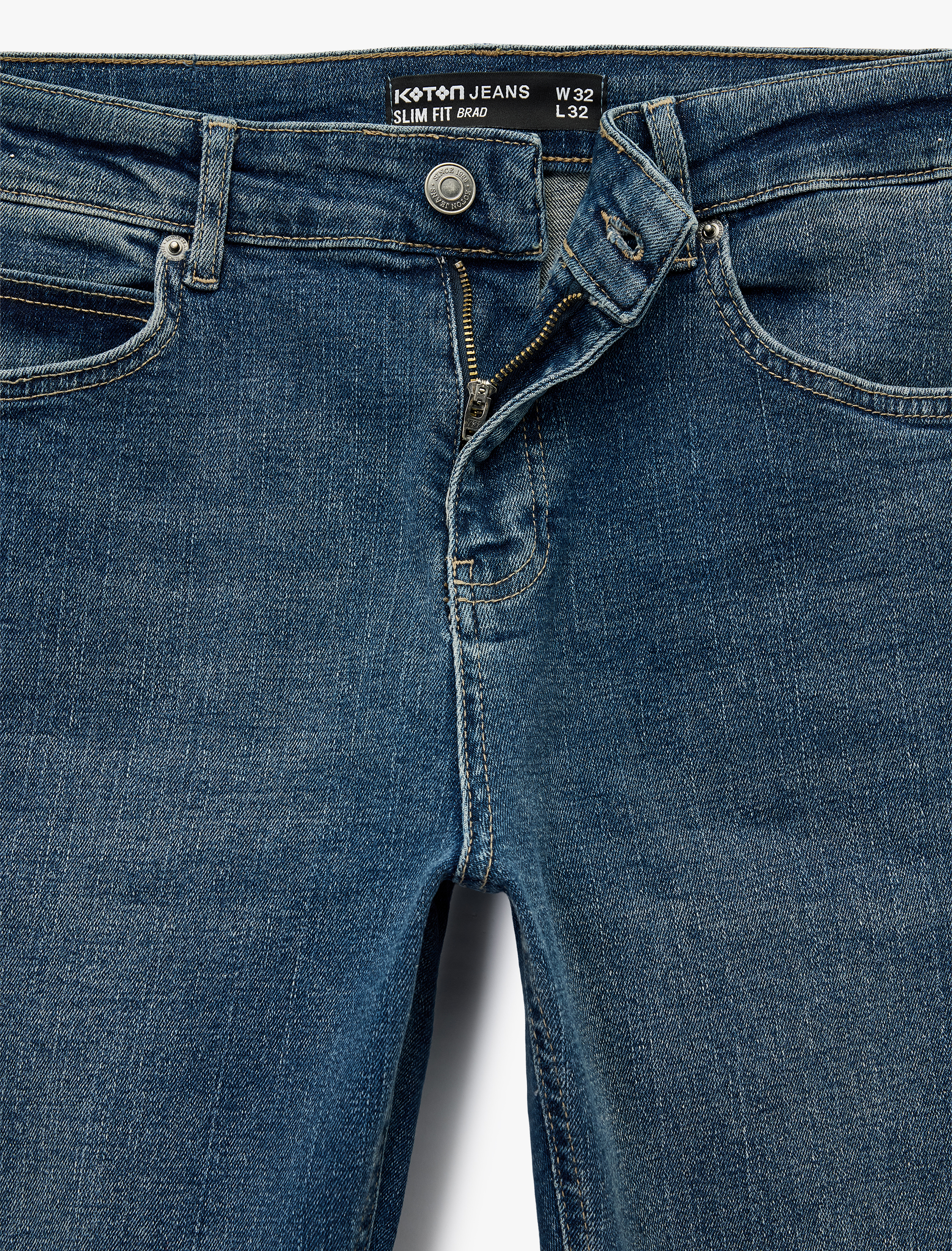   Pamuklu Normal Bel Slim Fit Jean Pantolon - Brad Jean