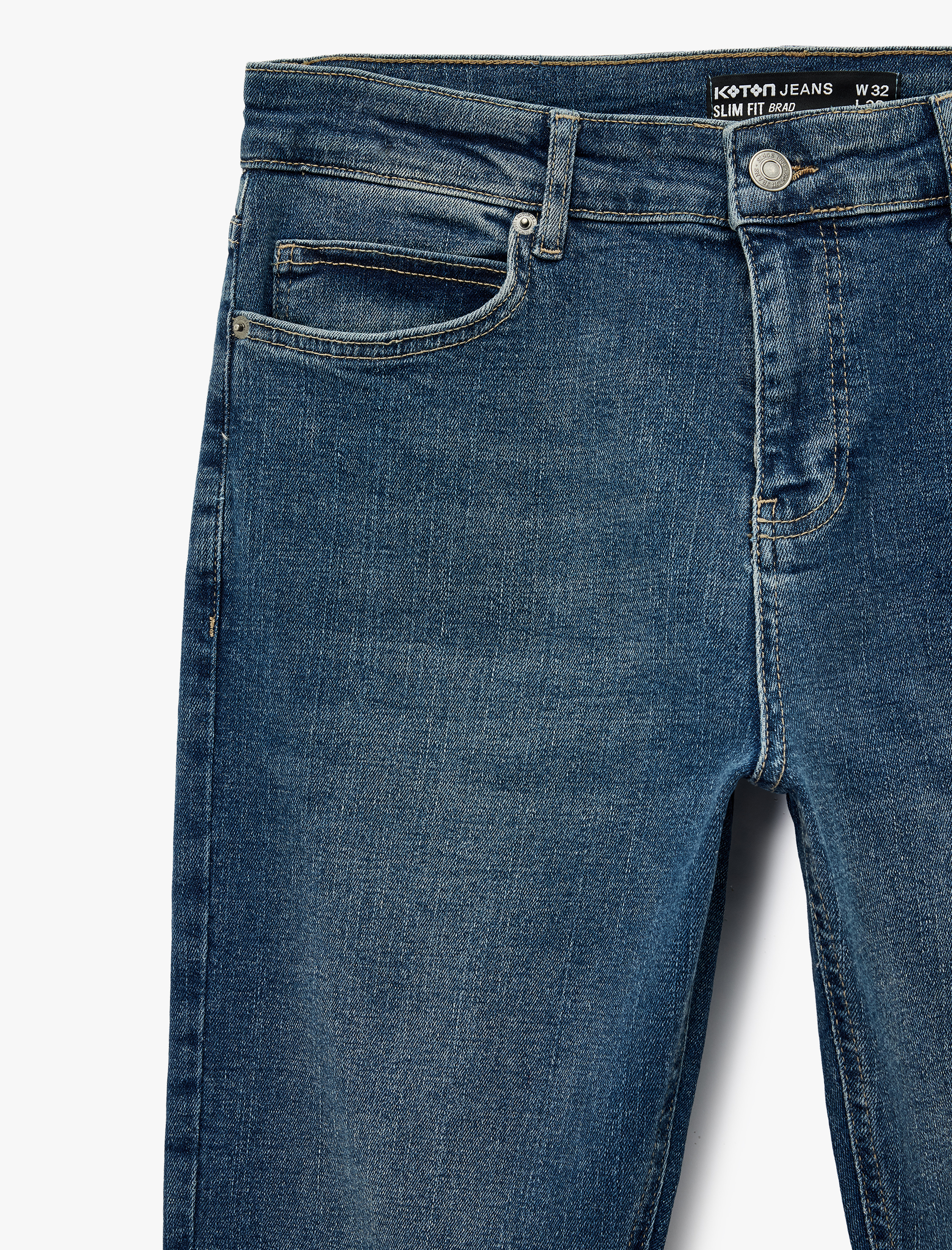   Pamuklu Normal Bel Slim Fit Jean Pantolon - Brad Jean