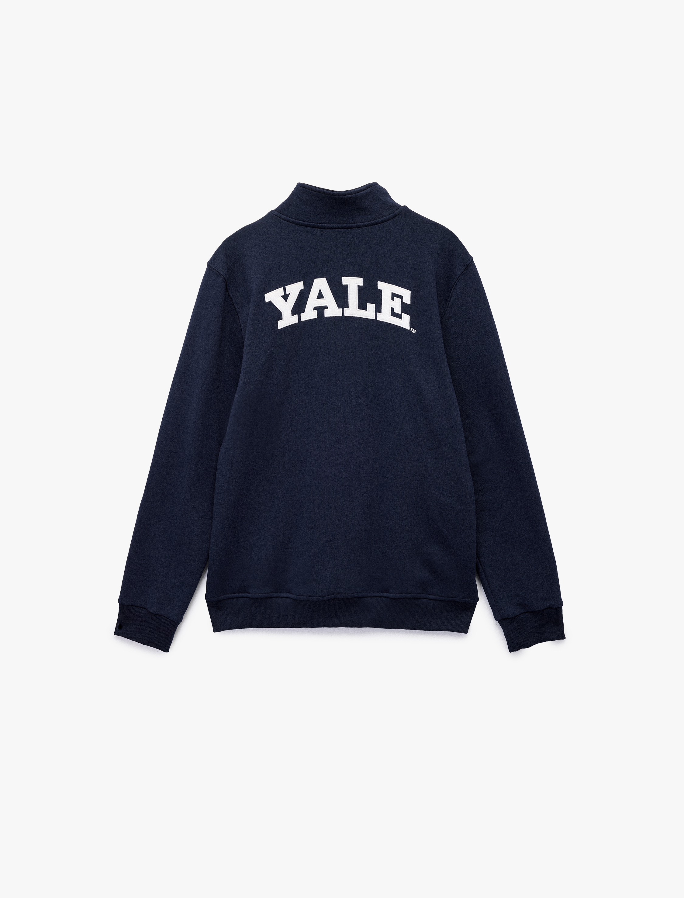   Uzun Kollu Yarım Fermuarlı Lisanslı Yale Baskılı Şardonlu Sweatshirt