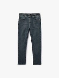 Normal Bel Pamuklu Slim Fit Jean Pantolon - Brad Jean