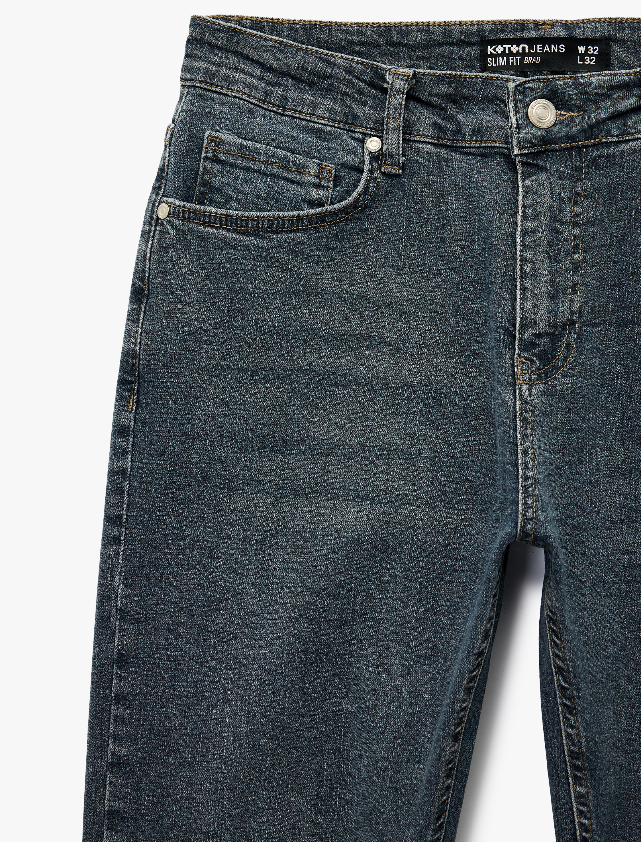   Normal Bel Pamuklu Slim Fit Jean Pantolon - Brad Jean