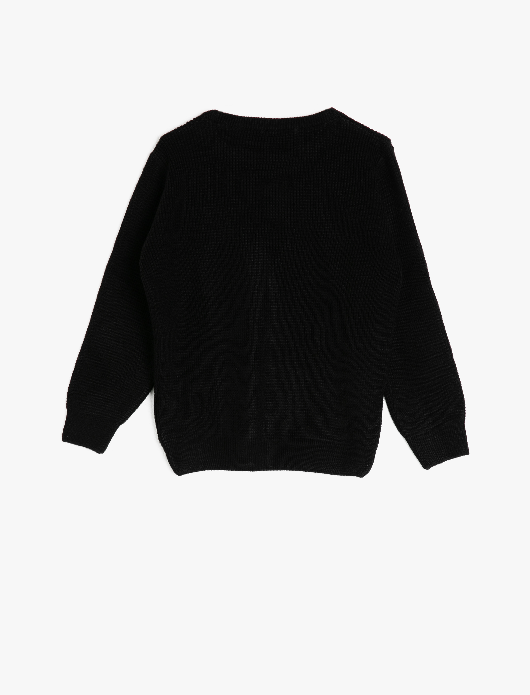  Erkek Çocuk Pamuklu Bisiklet Yaka Atatürk İmzası Baskılı Triko Kazak