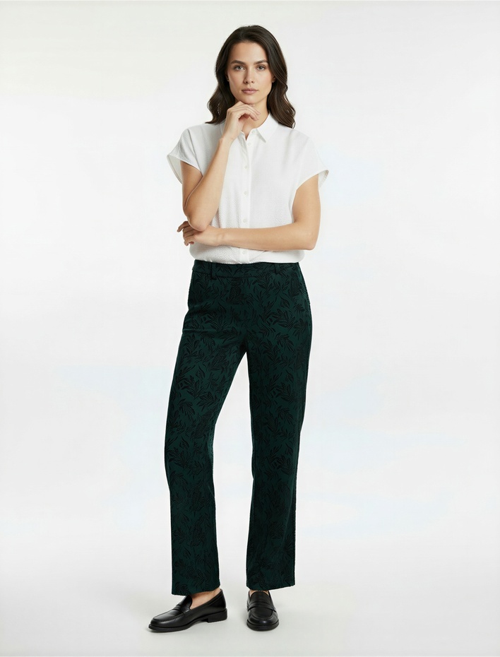  Koton X Melis Ağazat - Straight Fit Cepli Floral Desenli Pantolon