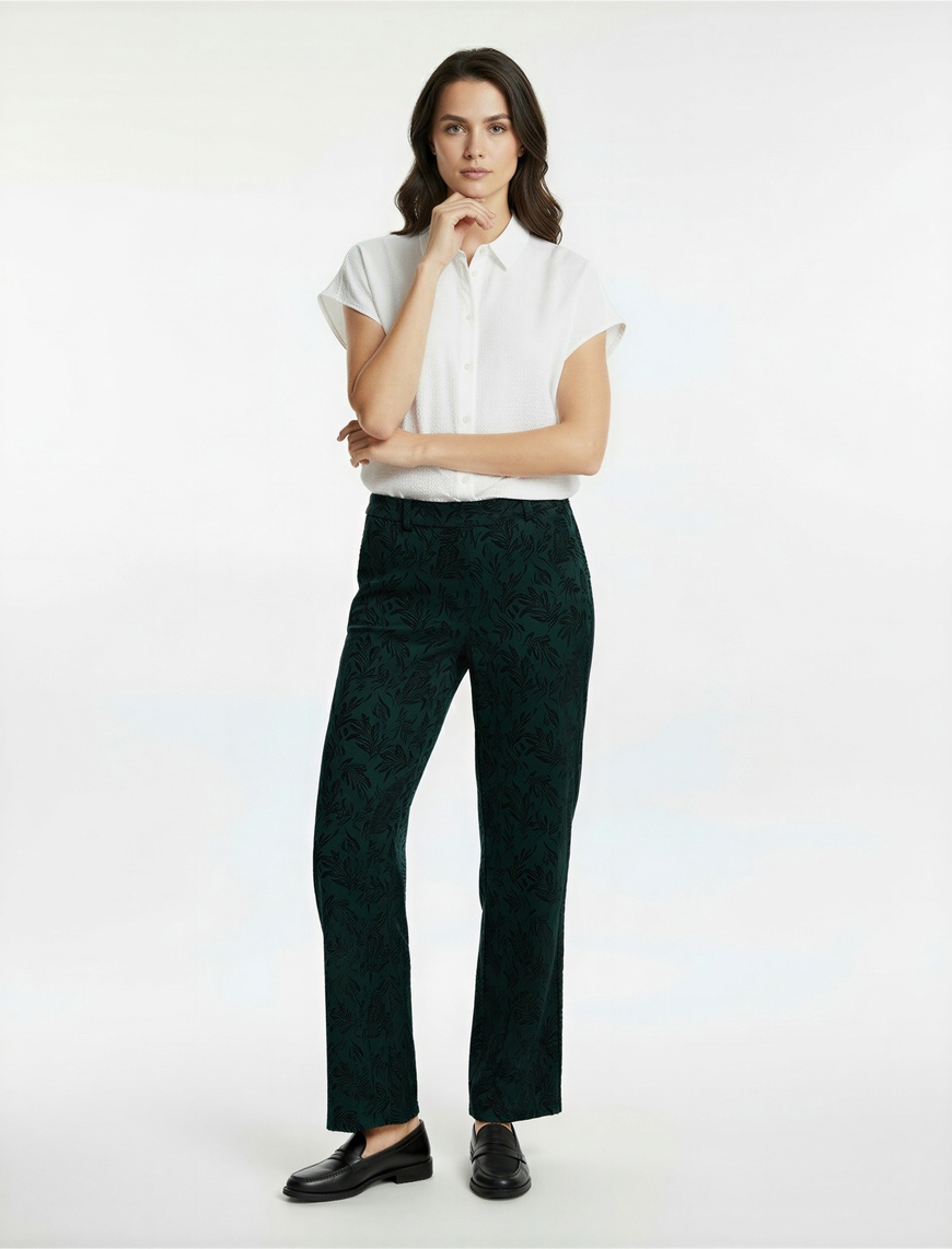 Koton X Melis Ağazat – Straight Fit Cepli Floral Desenli Pantolon
