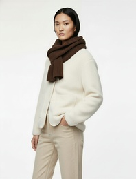 Uzun Kollu Düğmeli Cep Detaylı Bisiklet Yaka Peluş Ceket