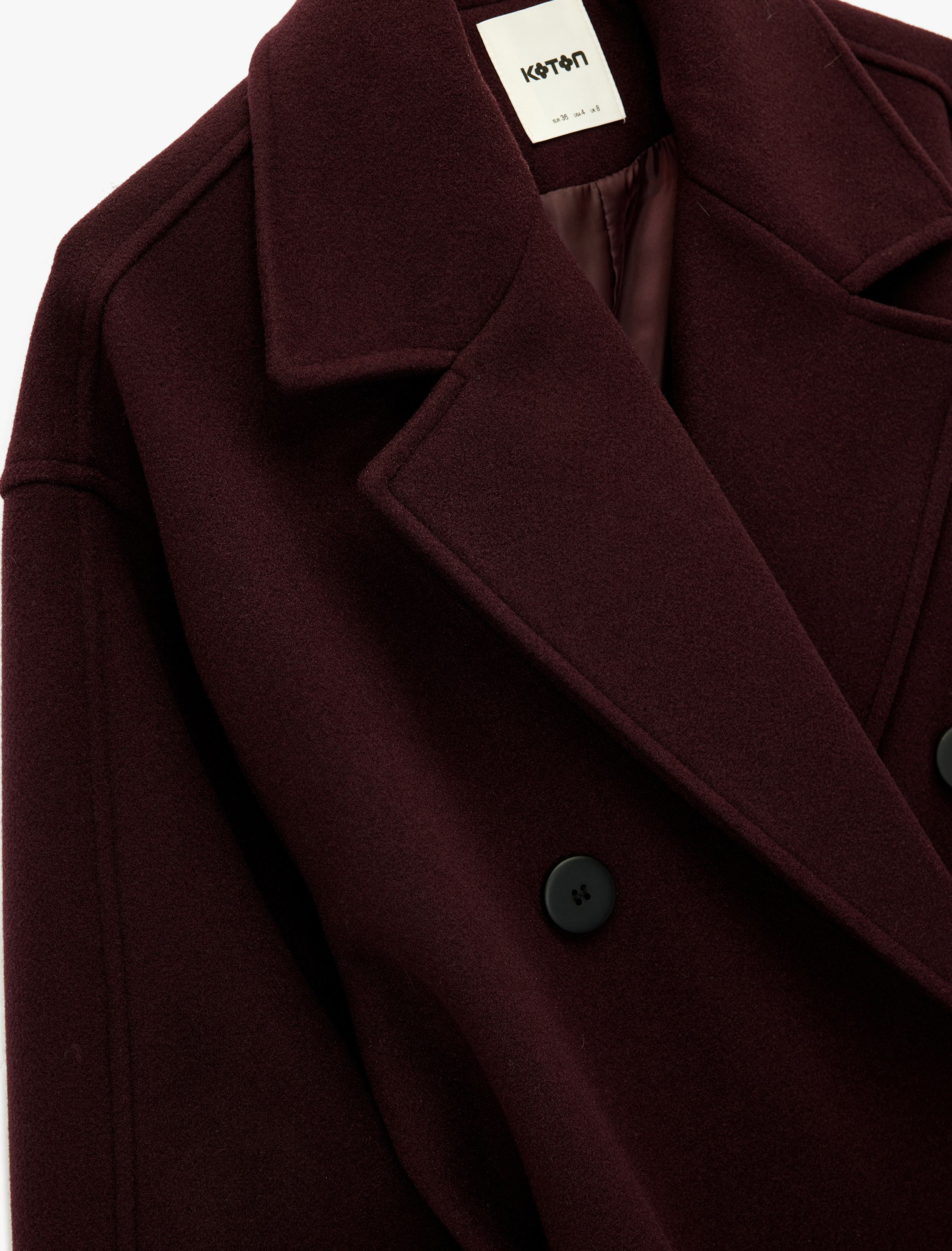   Kemerli Kaban Kaşe Kruvaze Cepli Uzun Kollu