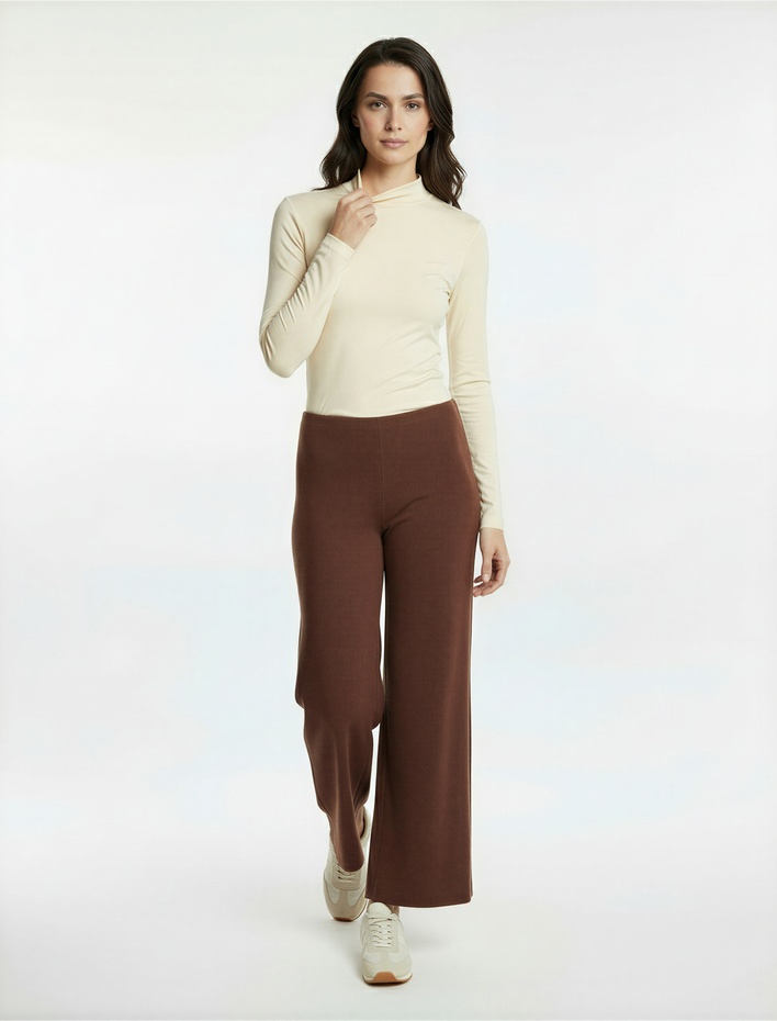  Yüksek Bel Geniş Paça Pantolon