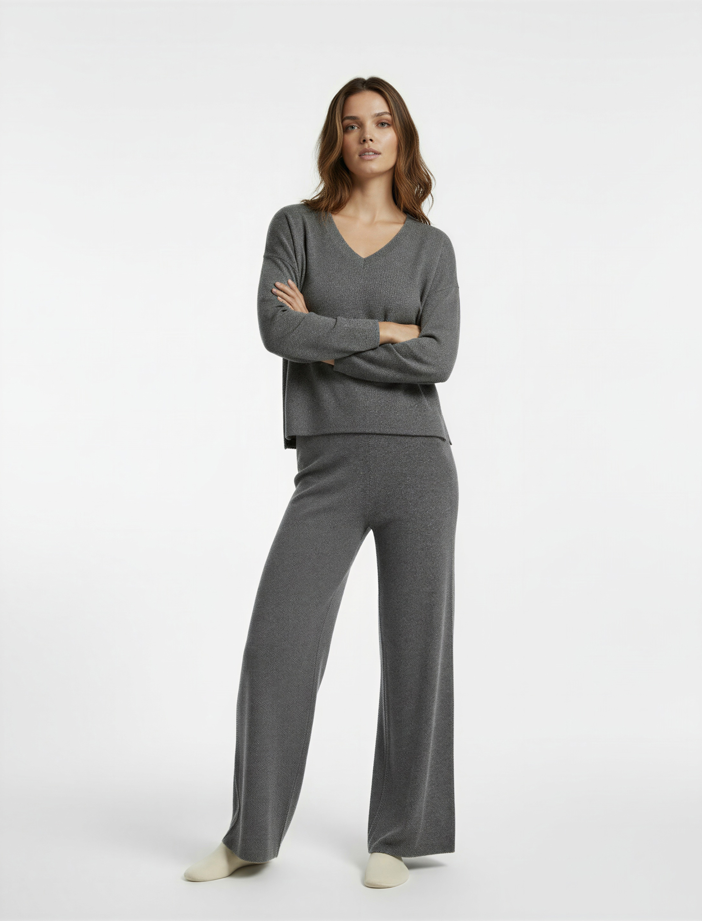   Rahat Kalıp Düz Bol Paça Uzun Pijama Altı