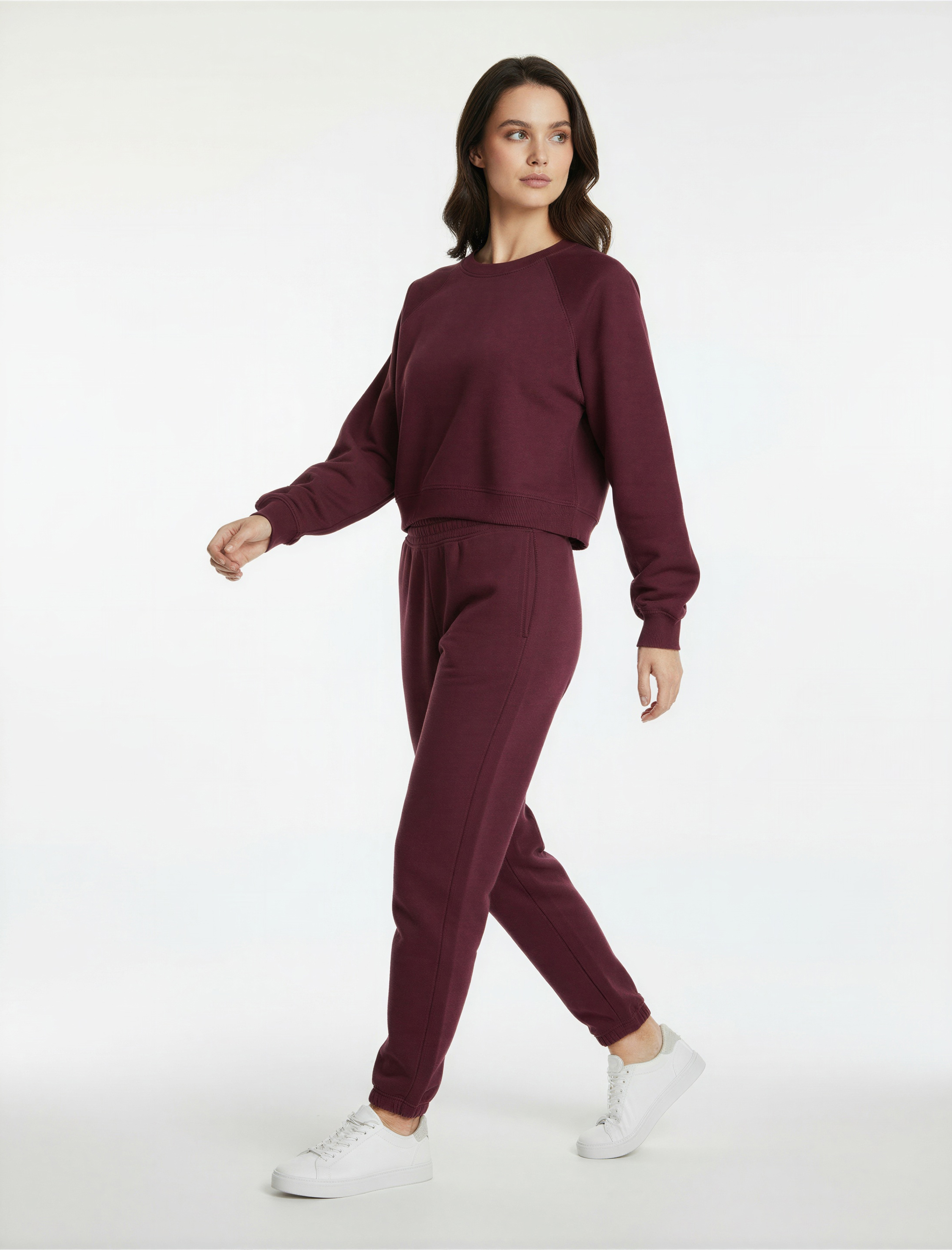   Regular Fit Üç İplik Şardonlu Uzun Kollu Bisiklet Yaka Basic Sweatshirt