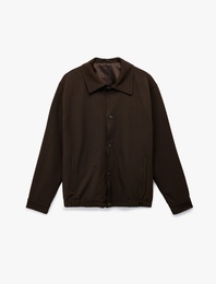 Regular Fit Astarlı Uzun Kollu Cepli Düğmeli Ceket