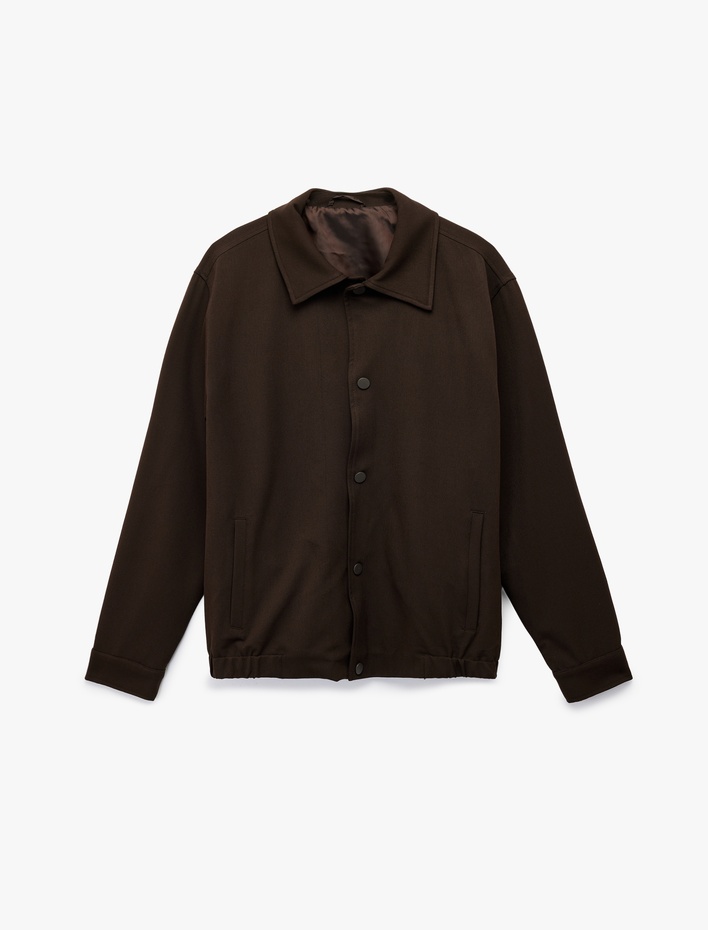  Regular Fit Astarlı Uzun Kollu Cepli Düğmeli Ceket