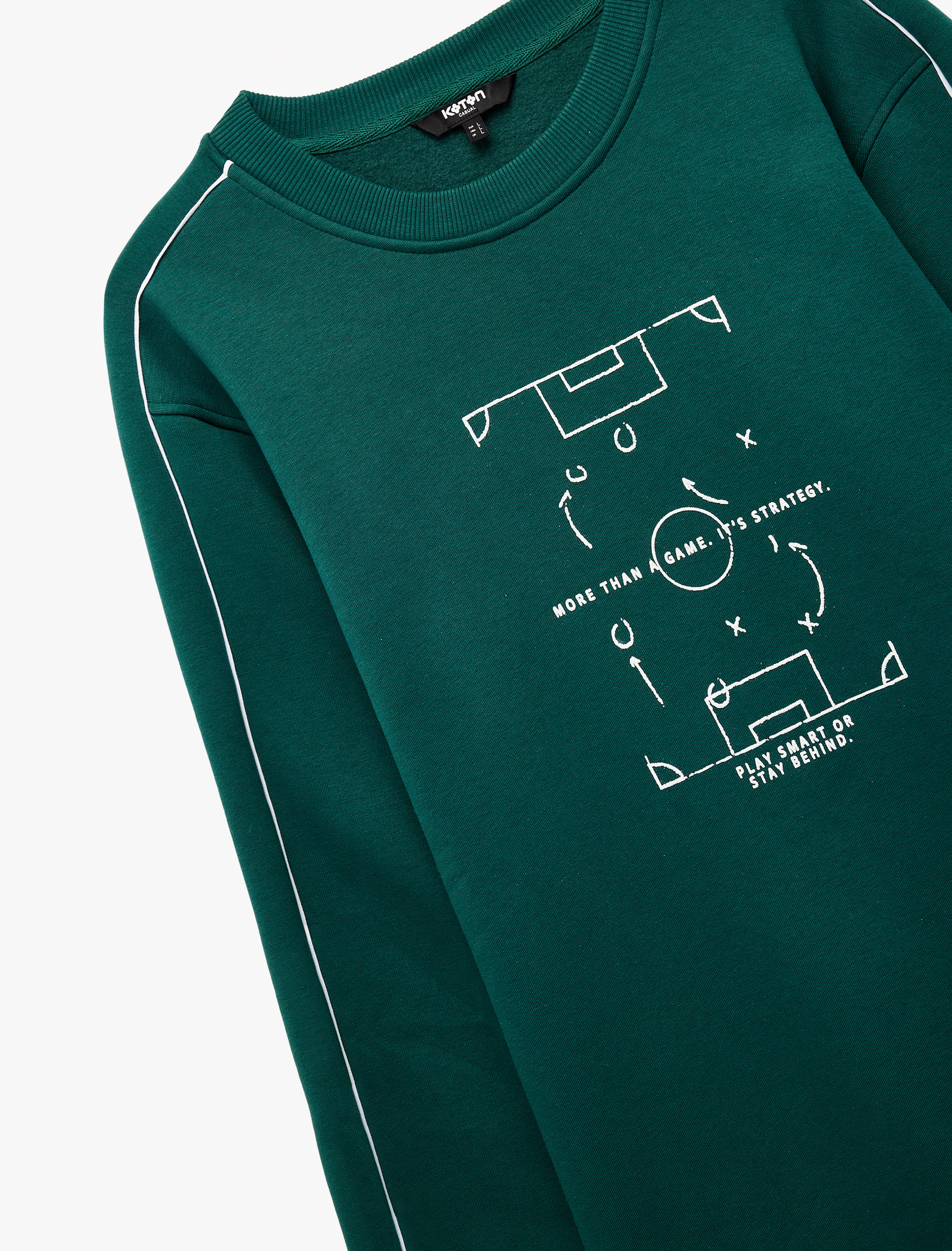   Bisiklet Yaka Uzun Kollu Baskılı Şardonlu Sweatshirt