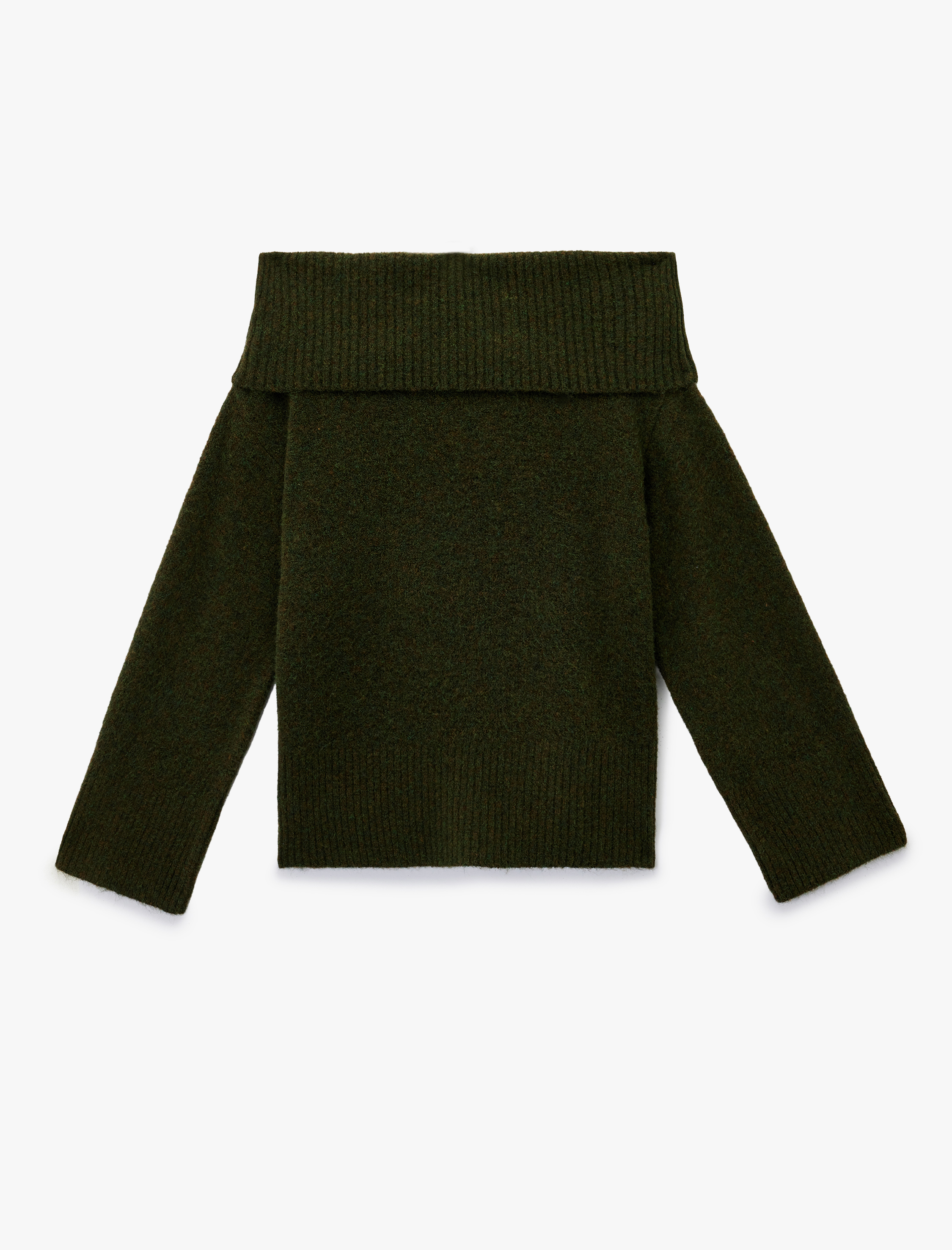   Uzun Kollu Omzu Açık Triko Kazak