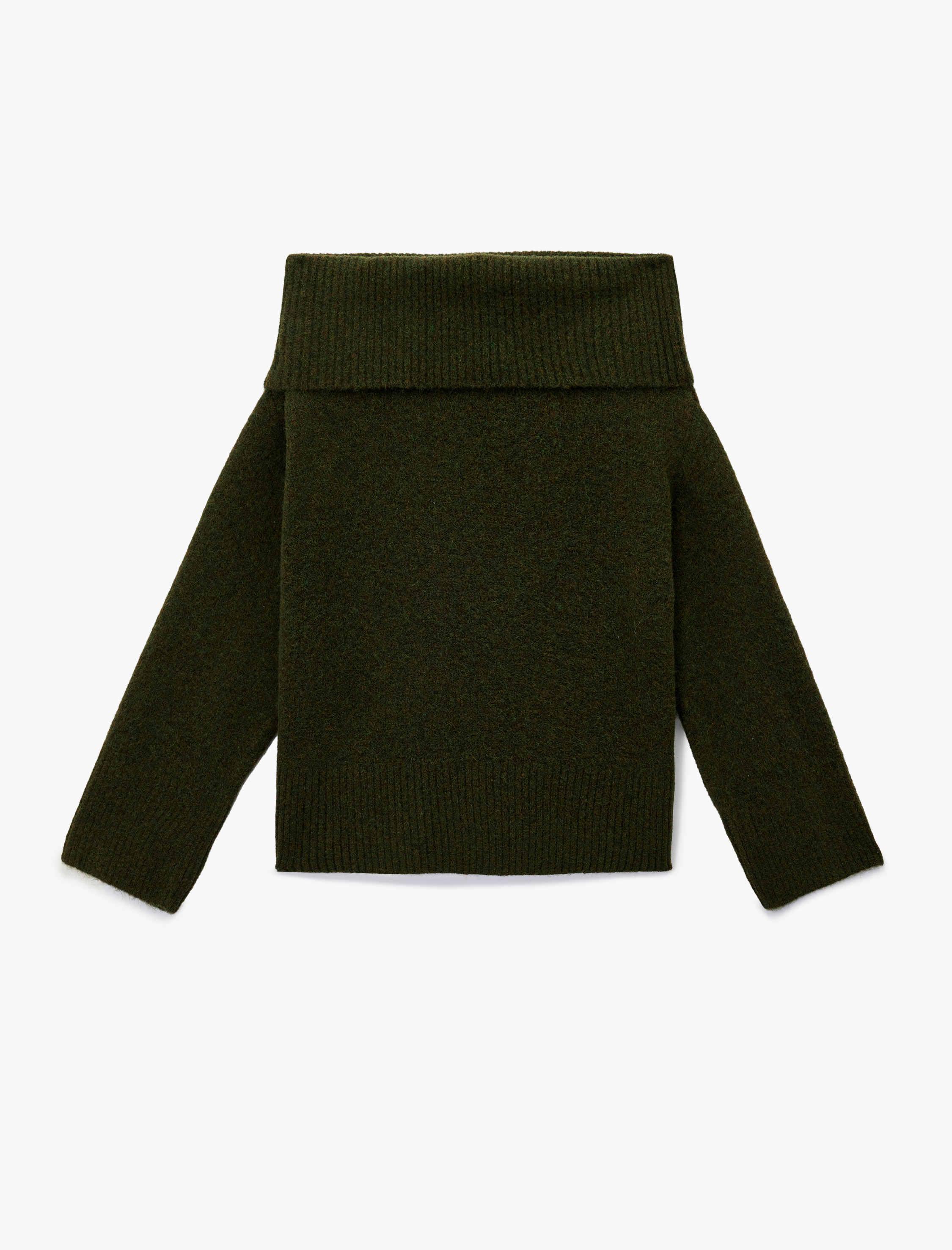   Uzun Kollu Omzu Açık Triko Kazak