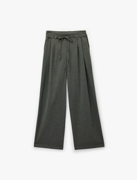 Beli Bağcıklı Cepli Geniş Paça Palazzo Pantolon