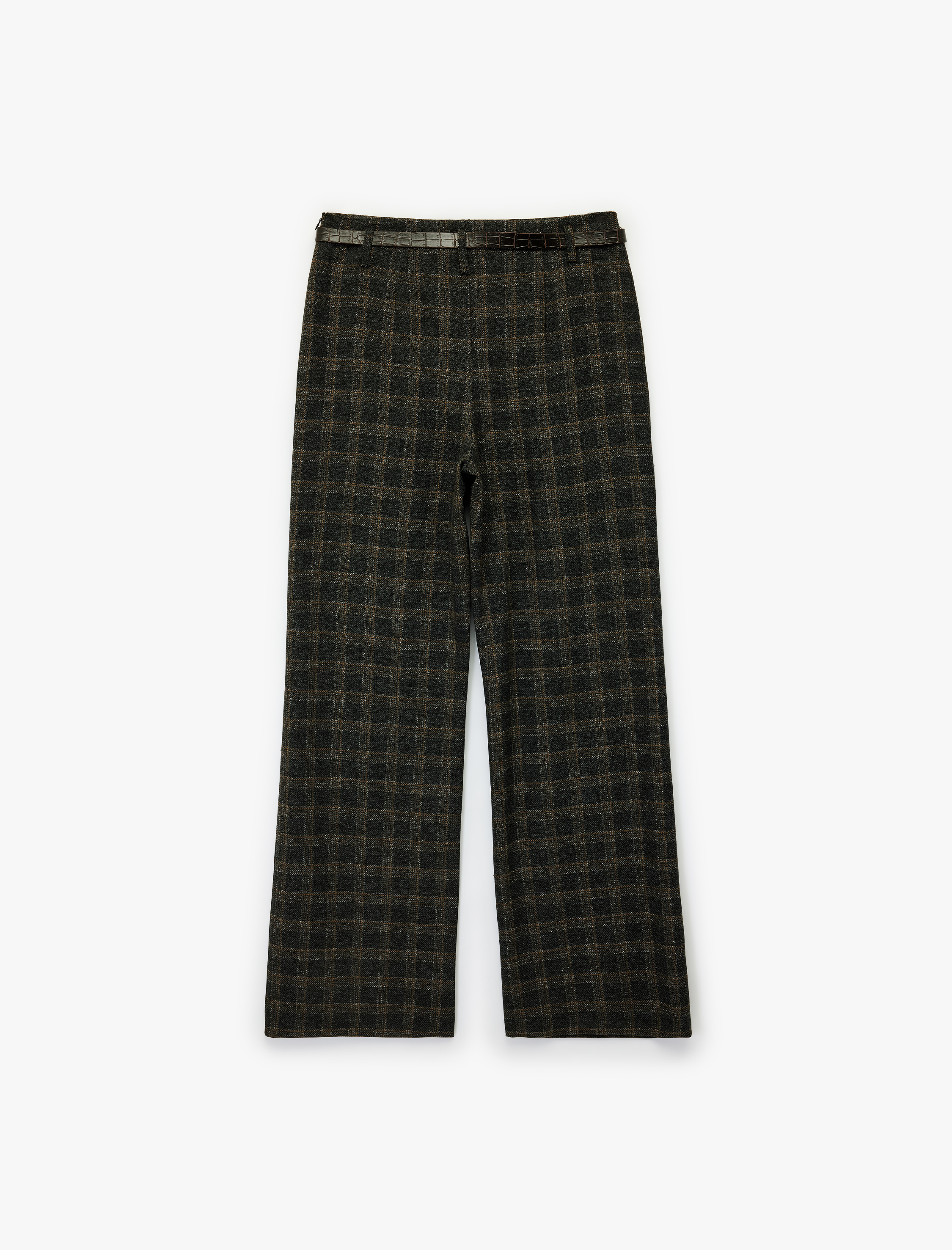   Koton X Melis Ağazat - Kemer Detaylı Cepli Ekose Palazzo Pantolon