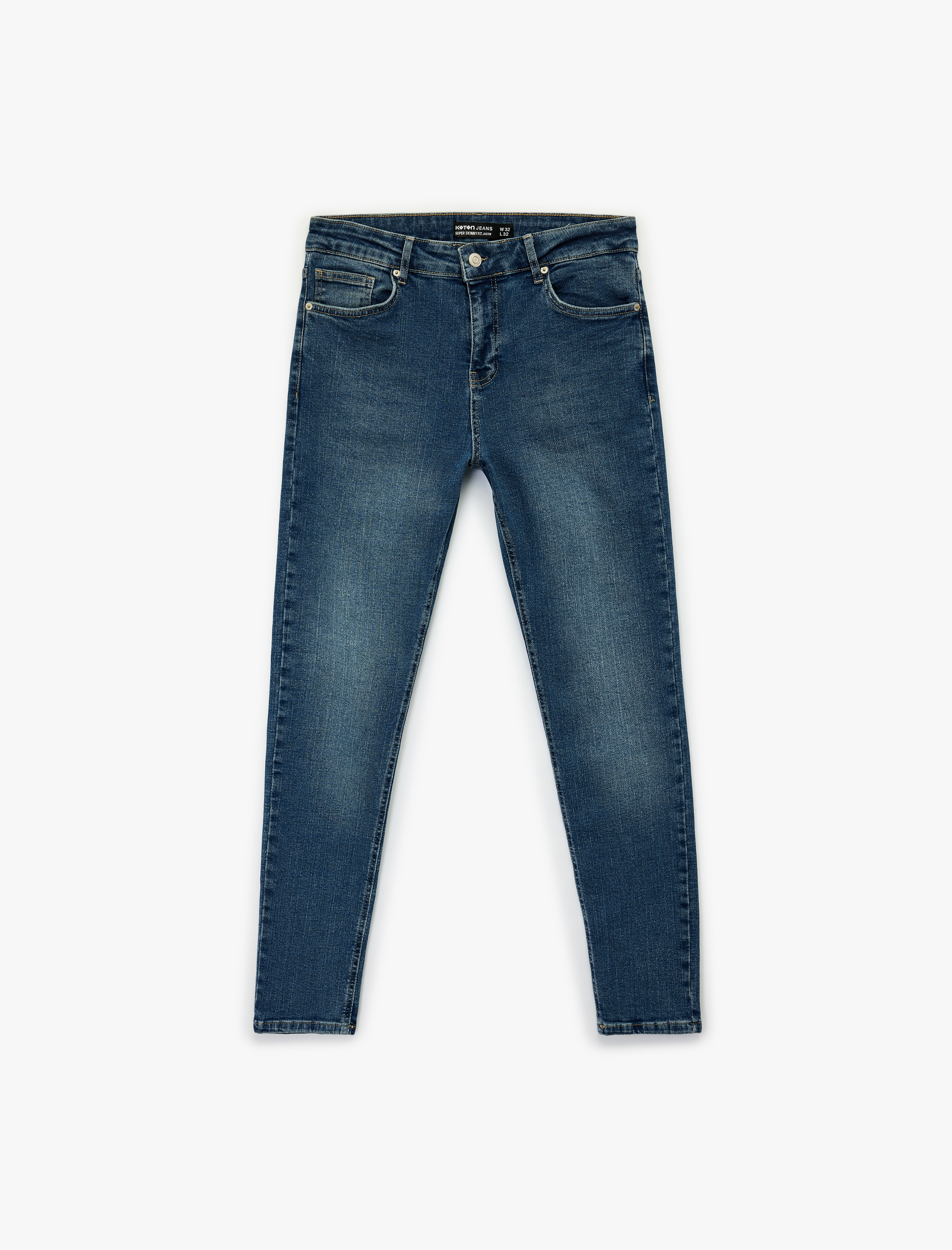   Normal Bel Cepli Dar Paça Demim Pantolon - Super Skinny Fit Justin Jeans