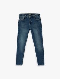 Normal Bel Cepli Dar Paça Demim Pantolon - Super Skinny Fit Justin Jeans