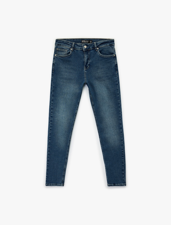  Normal Bel Cepli Dar Paça Demim Pantolon - Super Skinny Fit Justin Jeans