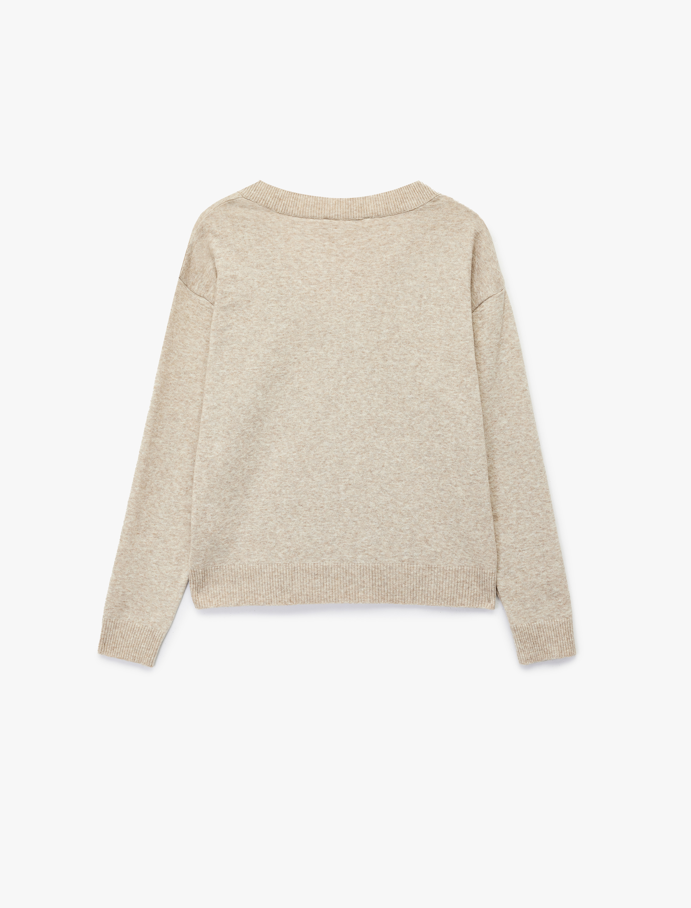   Koton X Melis Ağazat - Uzun Kollu V Yaka Triko Oversize Kazak